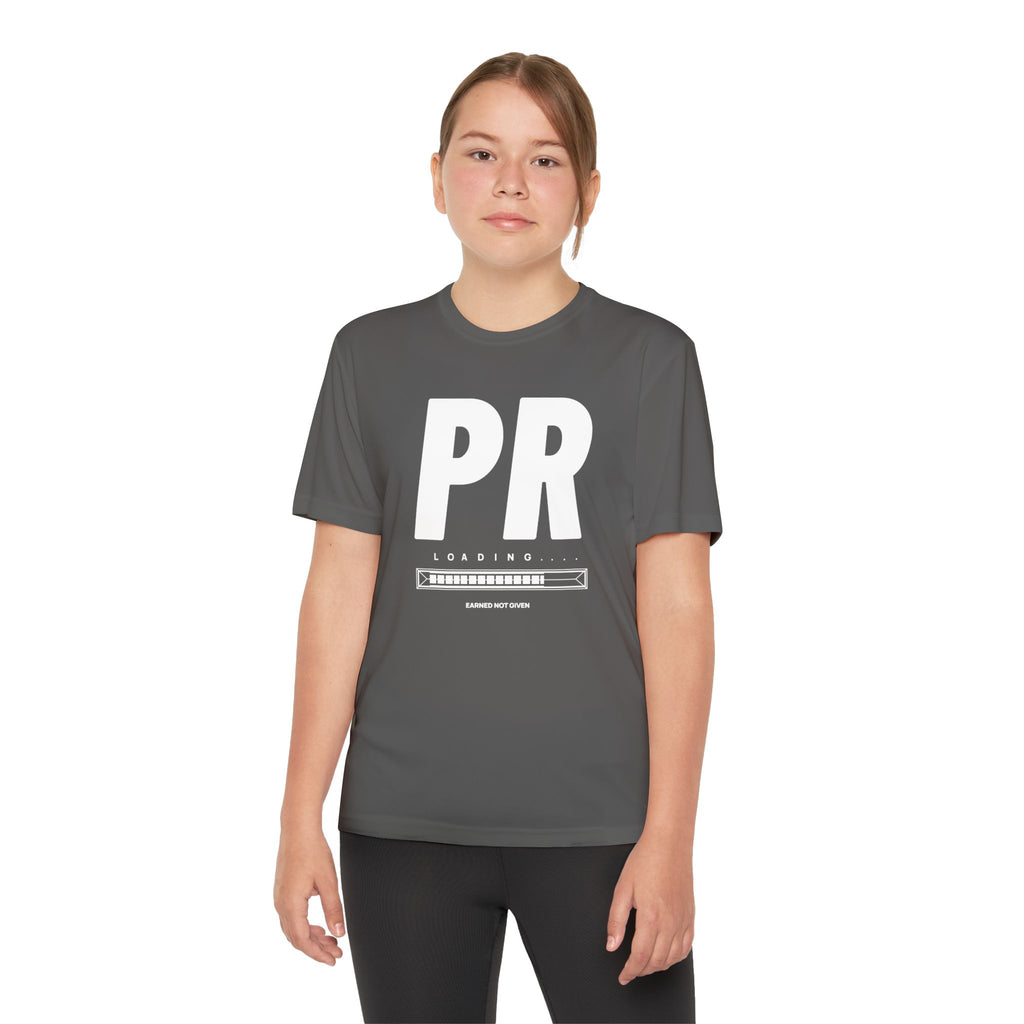 White PR Loading Youth Performance Shirt — Athletic Training Shirt (Youth)