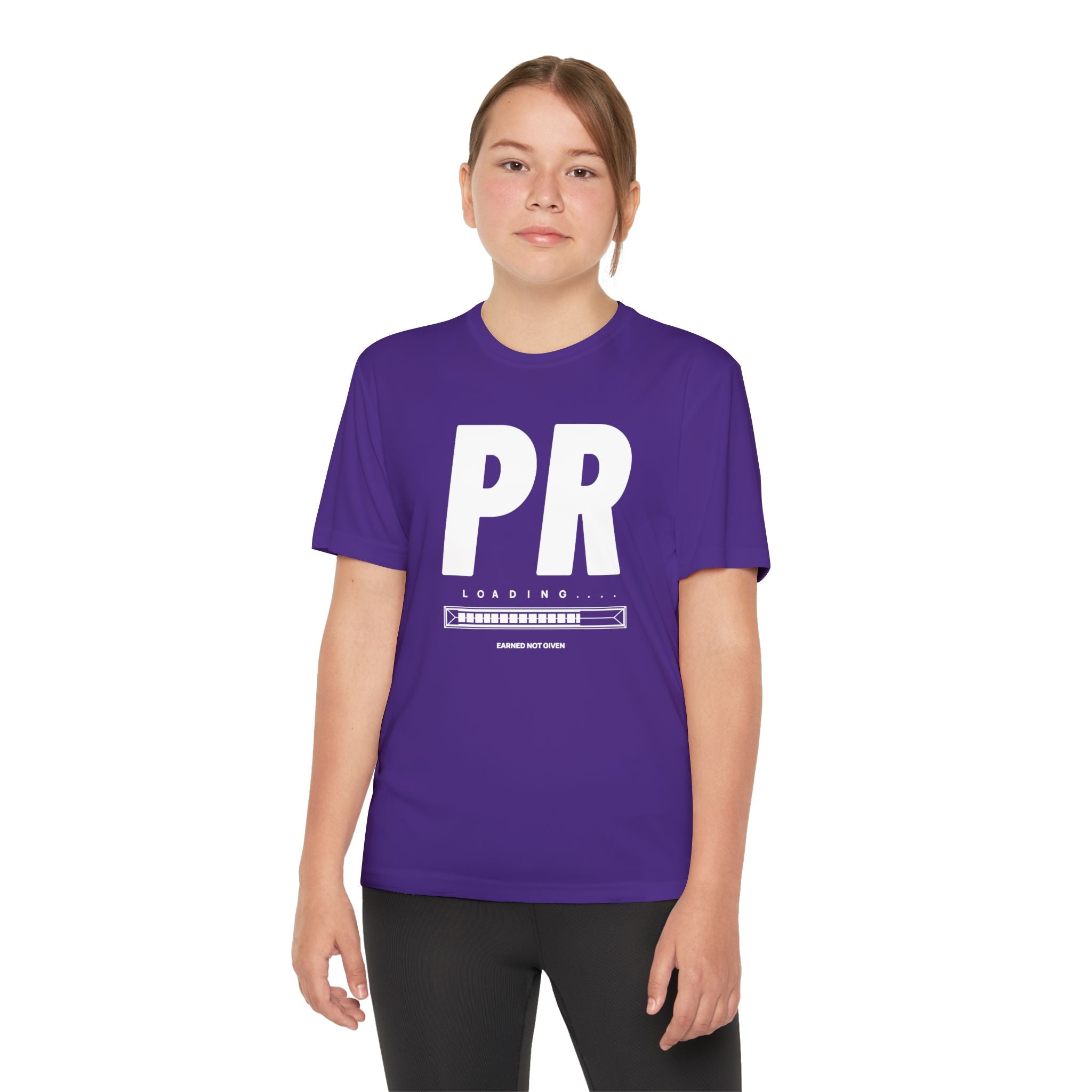 White PR Loading Youth Performance Shirt — Athletic Training Shirt (Youth)