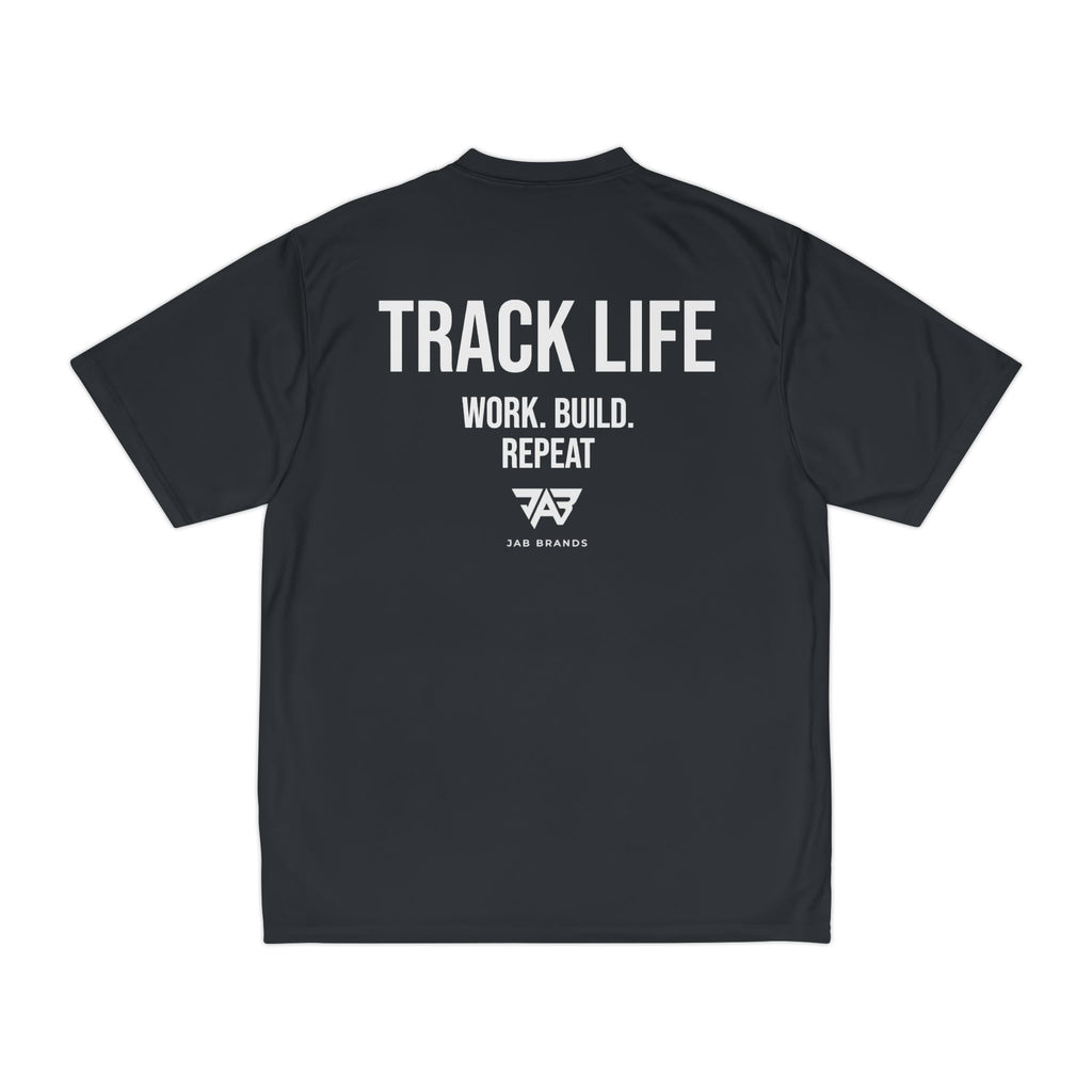 Adult Track Life Grind Performance T-Shirt — "Work Build Repeat" Athletic Tee