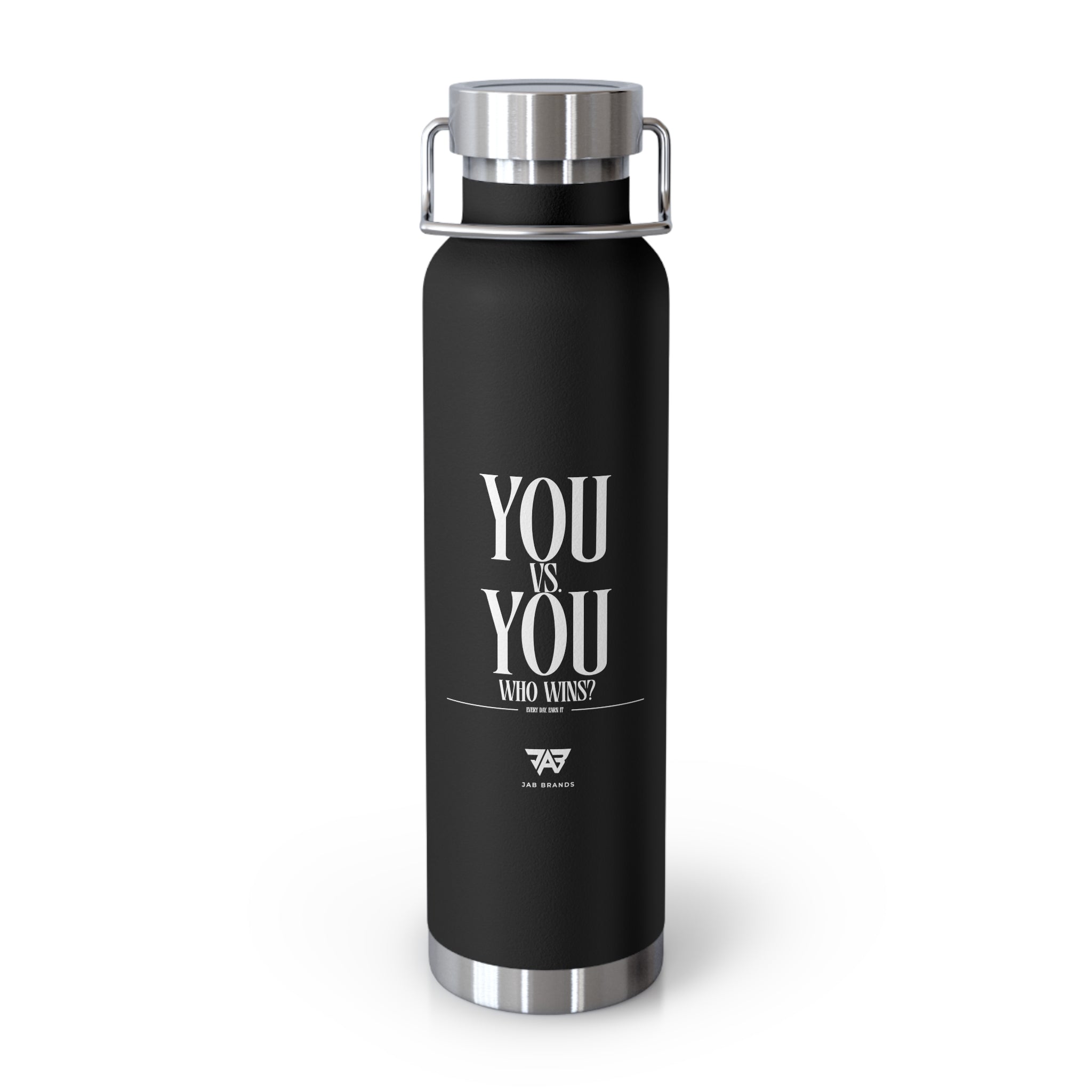22oz Copper Vacuum Water Bottle — 'You vs You' Motivational Insulated Bottle