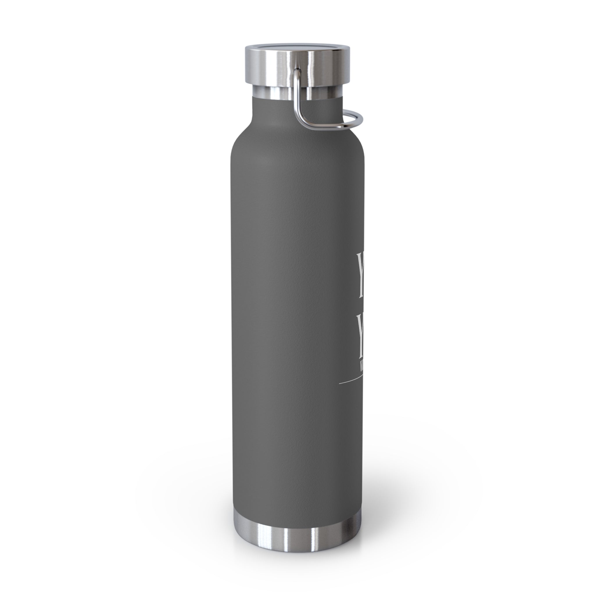 22oz Copper Vacuum Water Bottle — 'You vs You' Motivational Insulated Bottle