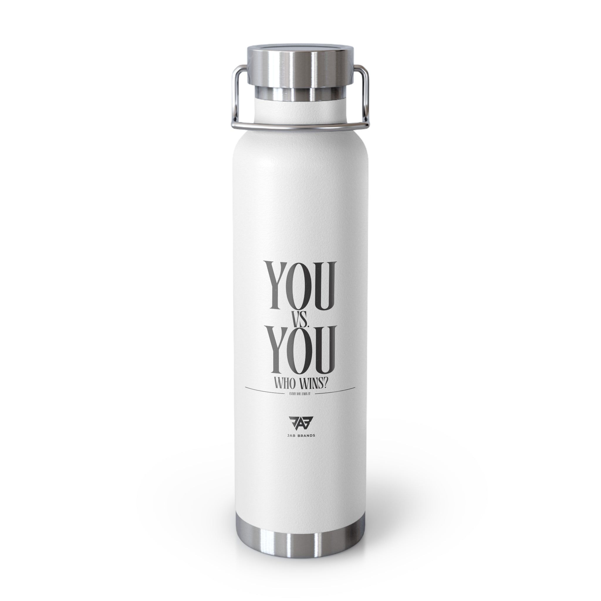 22oz Copper Vacuum Water Bottle — 'You vs You' Motivational Insulated Bottle