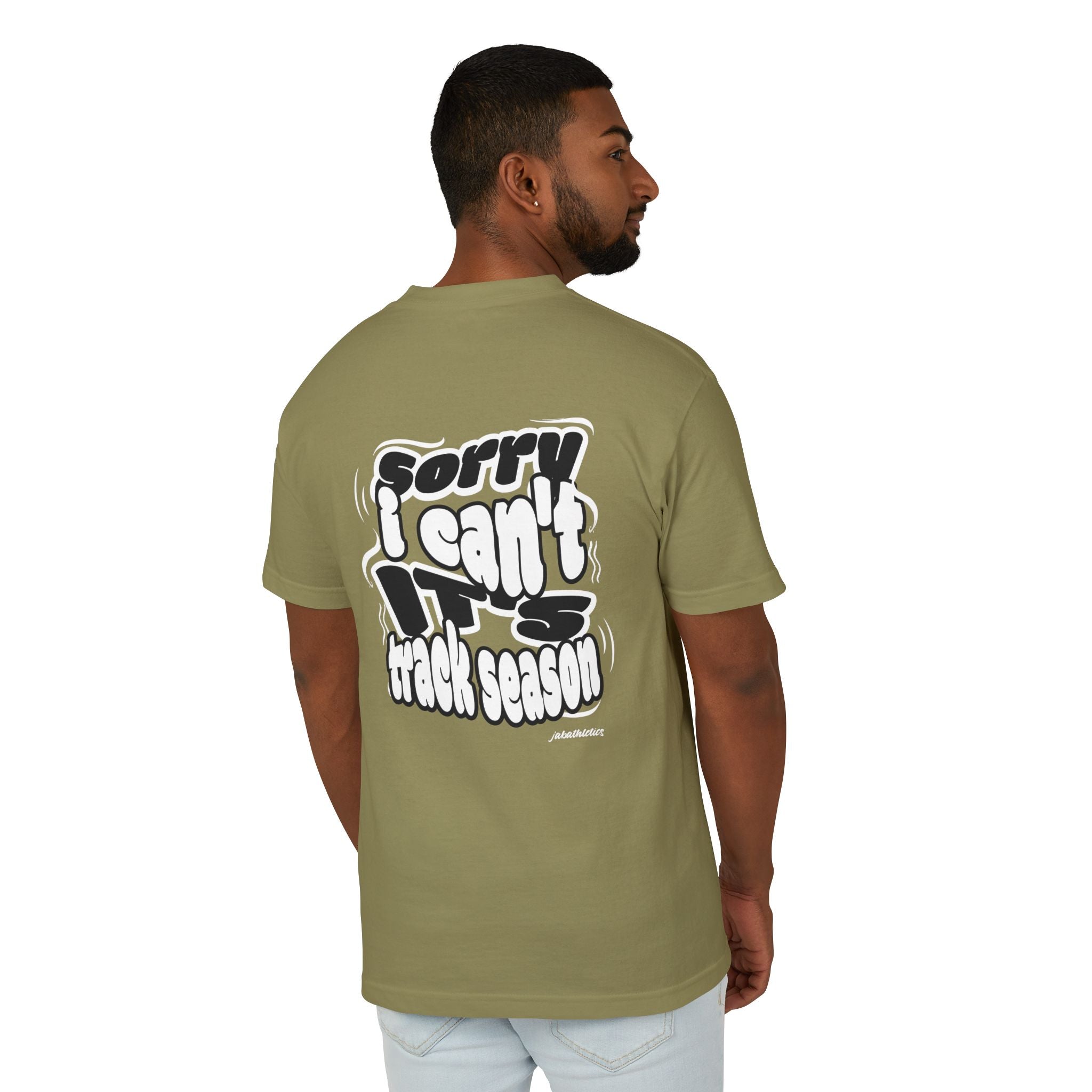 "Sorry, I Can't. It's Track Season" Graphic Faded Look T-Shirt (Adult)