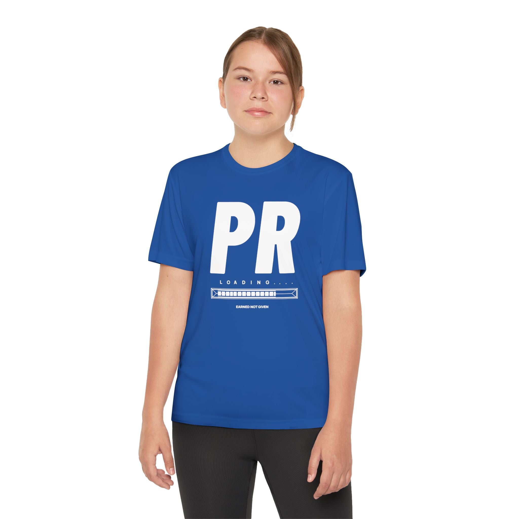 White PR Loading Youth Performance Shirt — Athletic Training Shirt (Youth)