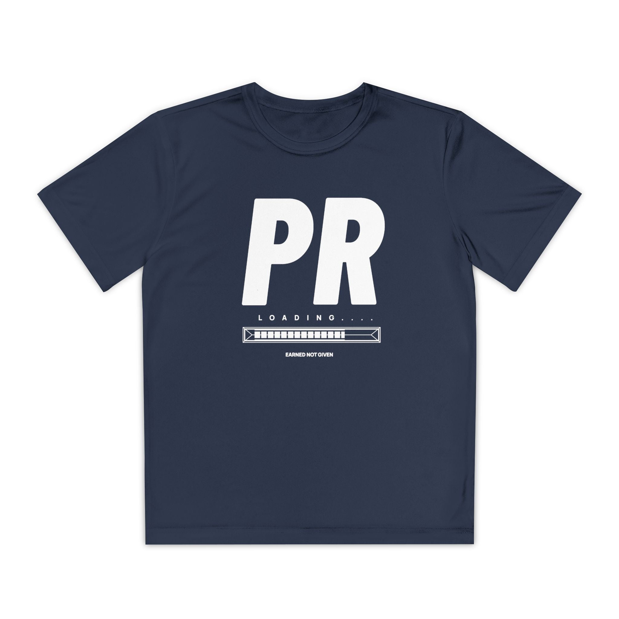 White PR Loading Youth Performance Shirt — Athletic Training Shirt (Youth)