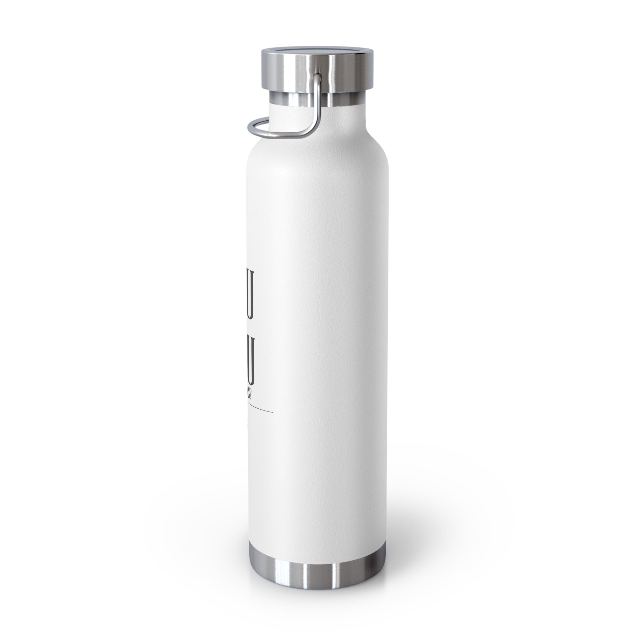 22oz Copper Vacuum Water Bottle — 'You vs You' Motivational Insulated Bottle