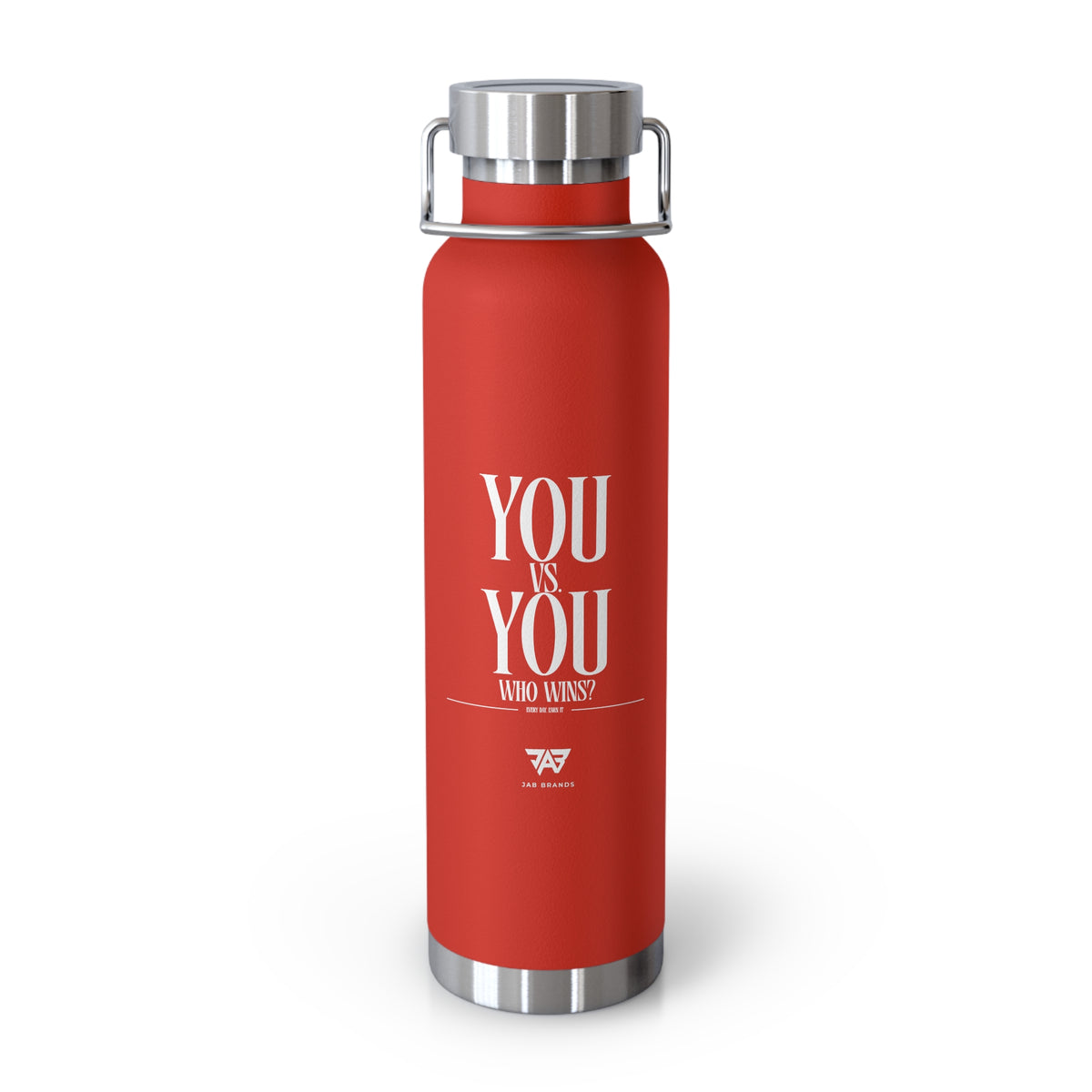 22oz Copper Vacuum Water Bottle — 'You vs You' Motivational Insulated Bottle