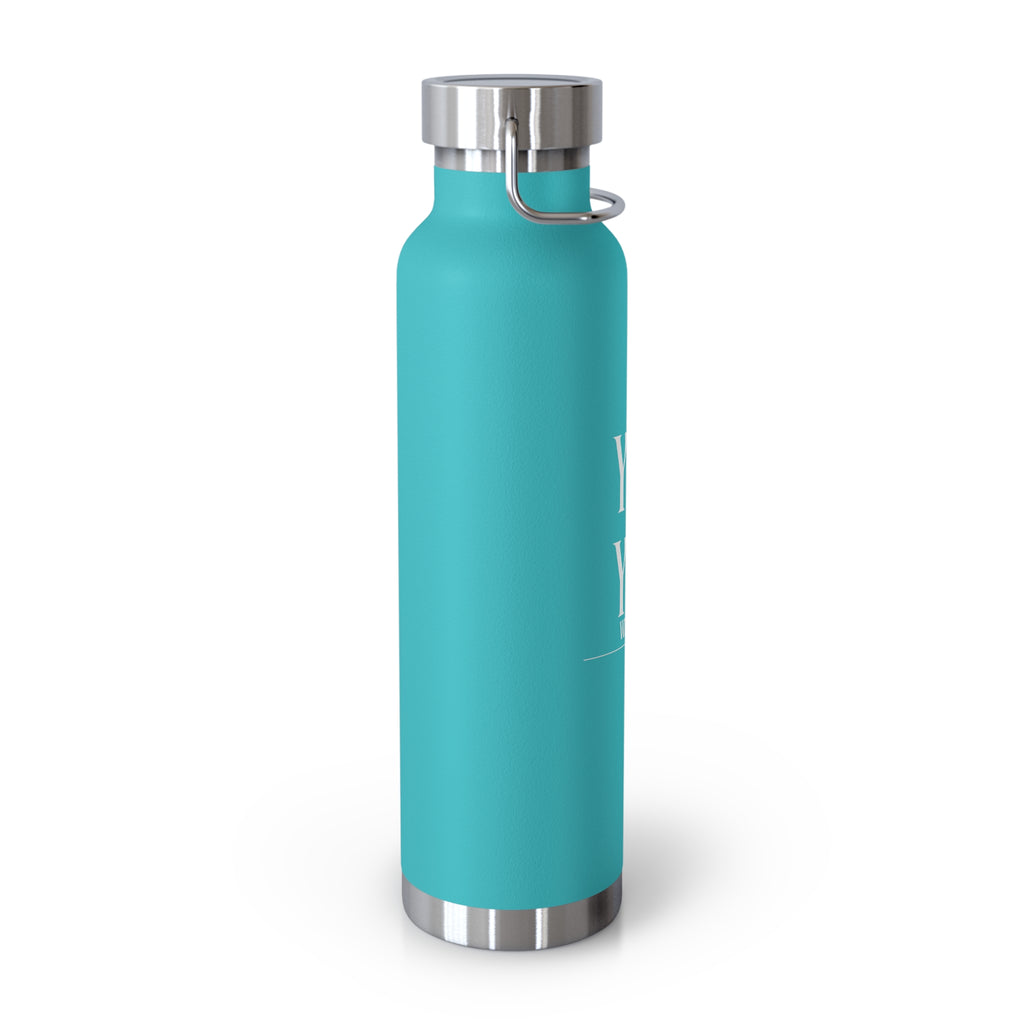 22oz Copper Vacuum Water Bottle — 'You vs You' Motivational Insulated Bottle