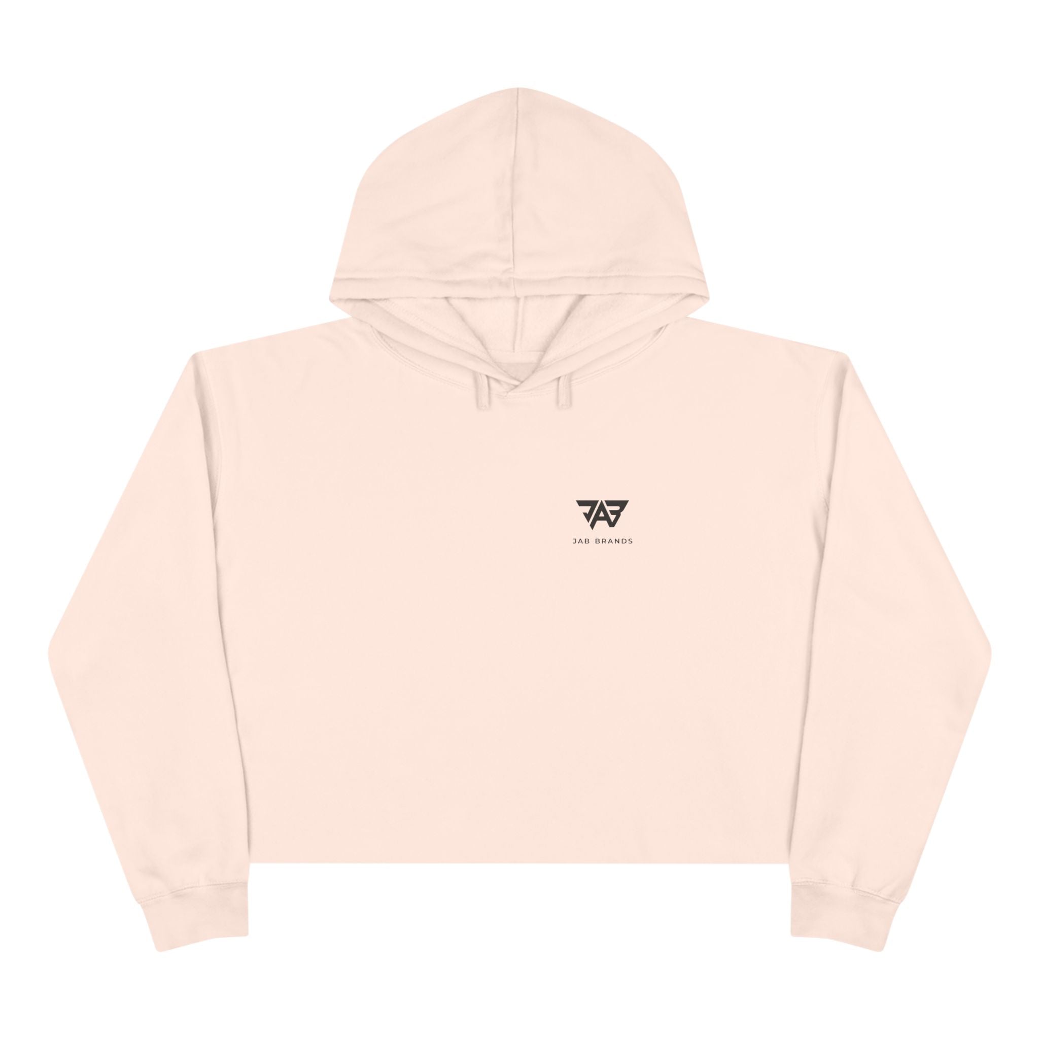 JAB Logo Crop Hoodie – Black Cropped Pullover with Small Chest Emblem