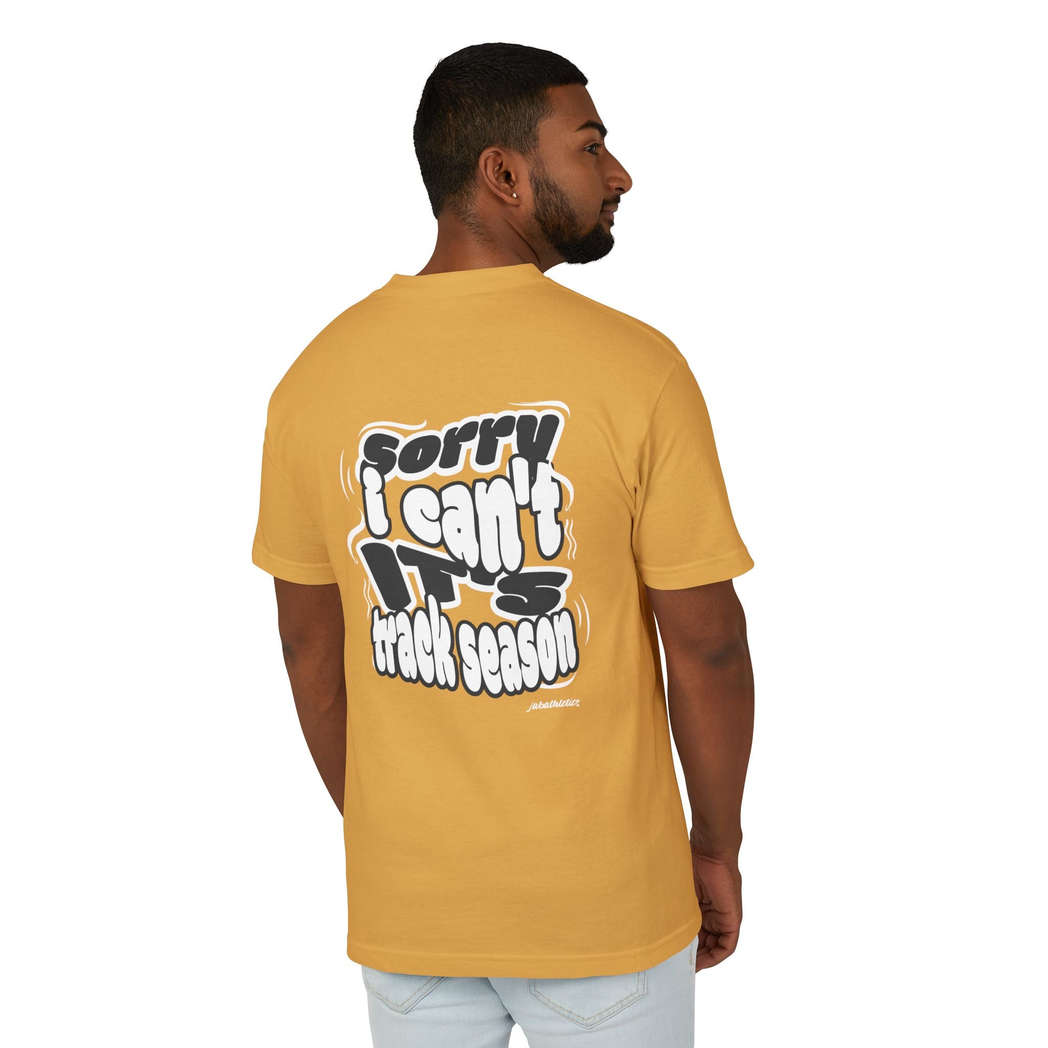 "Sorry, I Can't. It's Track Season" Graphic Faded Look T-Shirt (Adult)