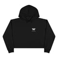 JAB Logo Crop Hoodie – Black Cropped Pullover with Small Chest Emblem