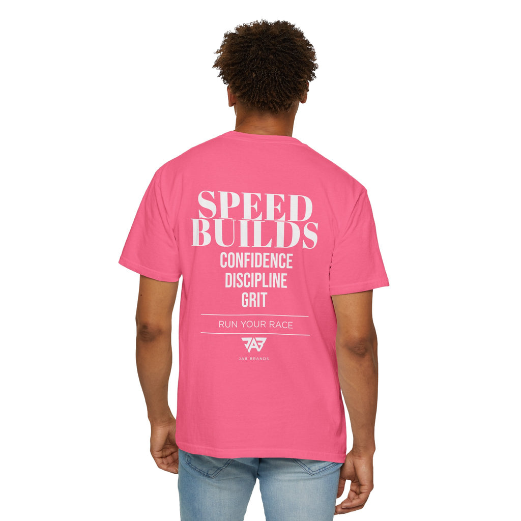 Speed Builds T-Shirt — Motivational 'Speed Builds' JAB Brands Graphic Tee