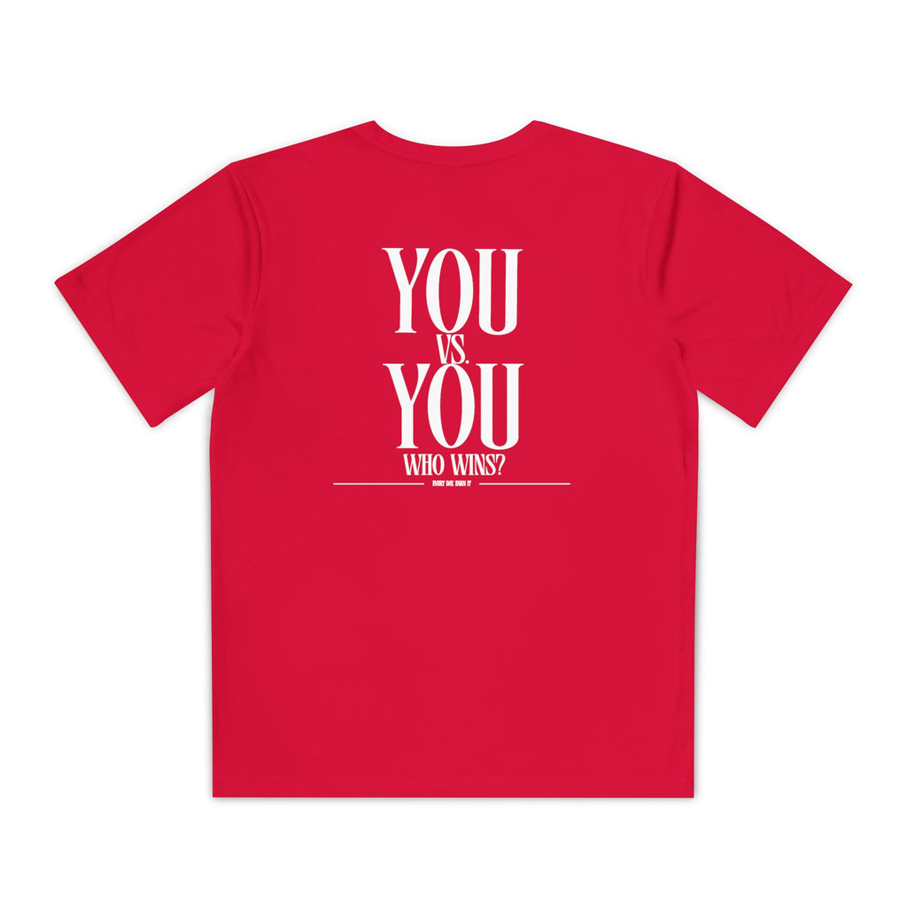 "You vs. You" Youth Performance T Shirt — 'YOU vs. YOU: Who Wins?' (Youth)