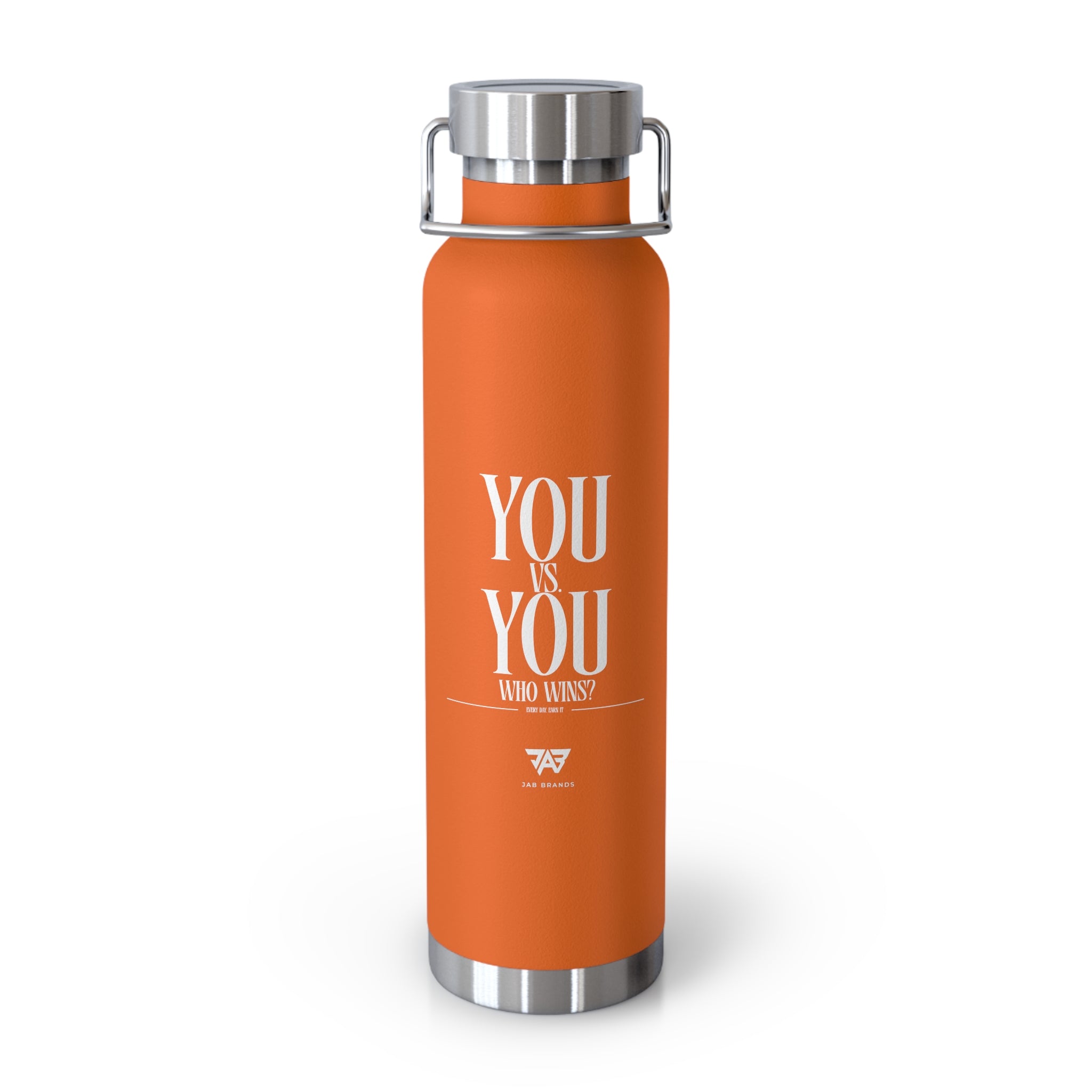 22oz Copper Vacuum Water Bottle — 'You vs You' Motivational Insulated Bottle