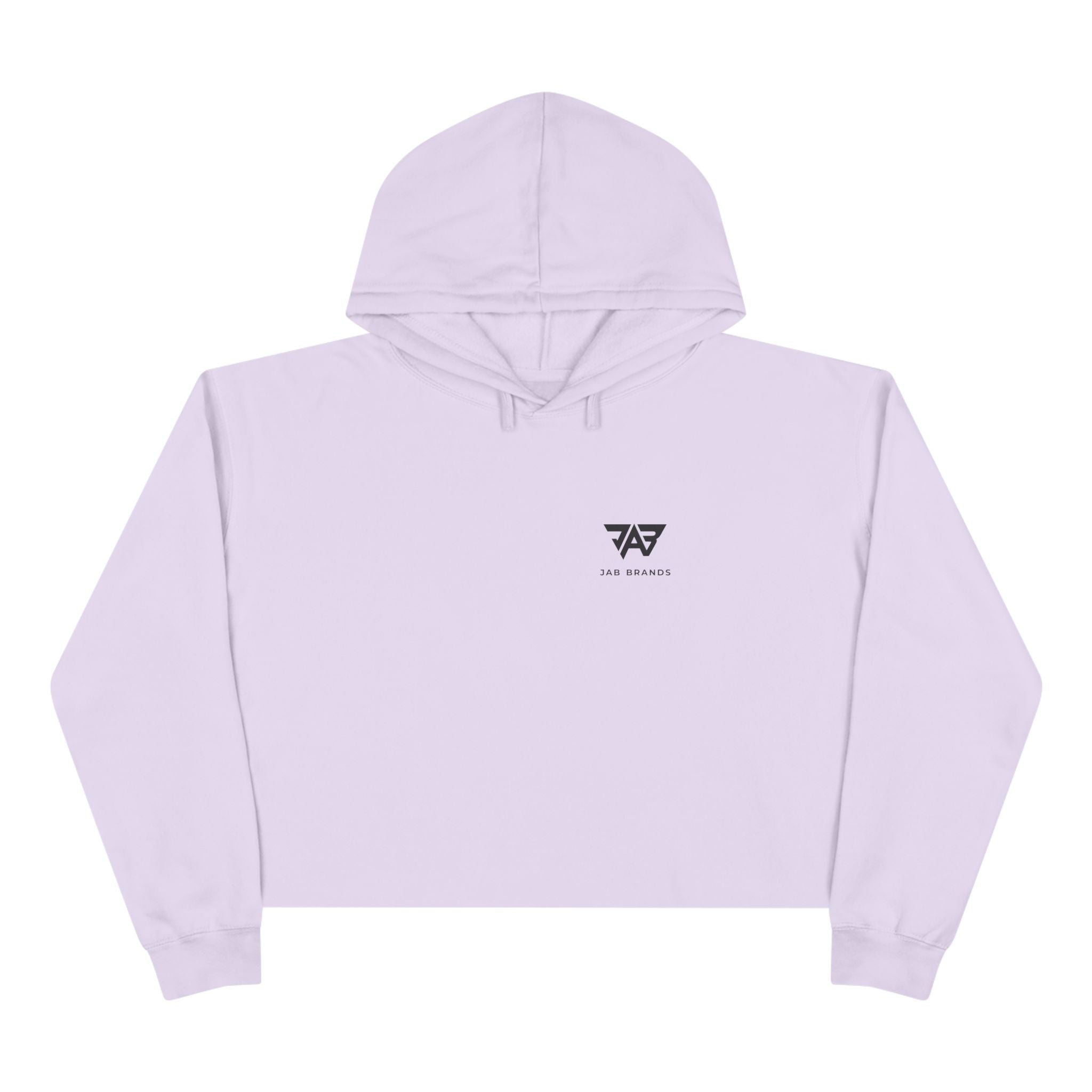 JAB Logo Crop Hoodie – Black Cropped Pullover with Small Chest Emblem