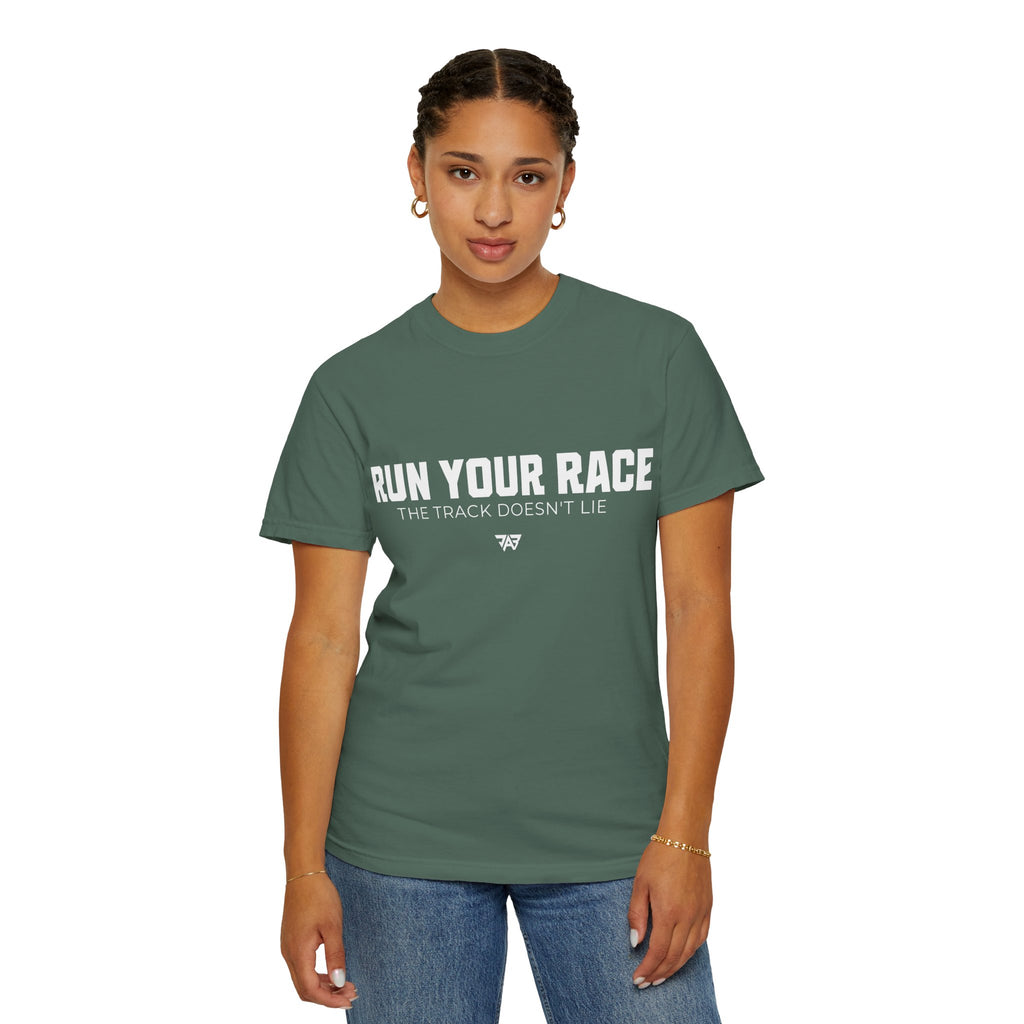 Run Your Race T-Shirt —  Track & Field Lifestyle Shirt (Adult)