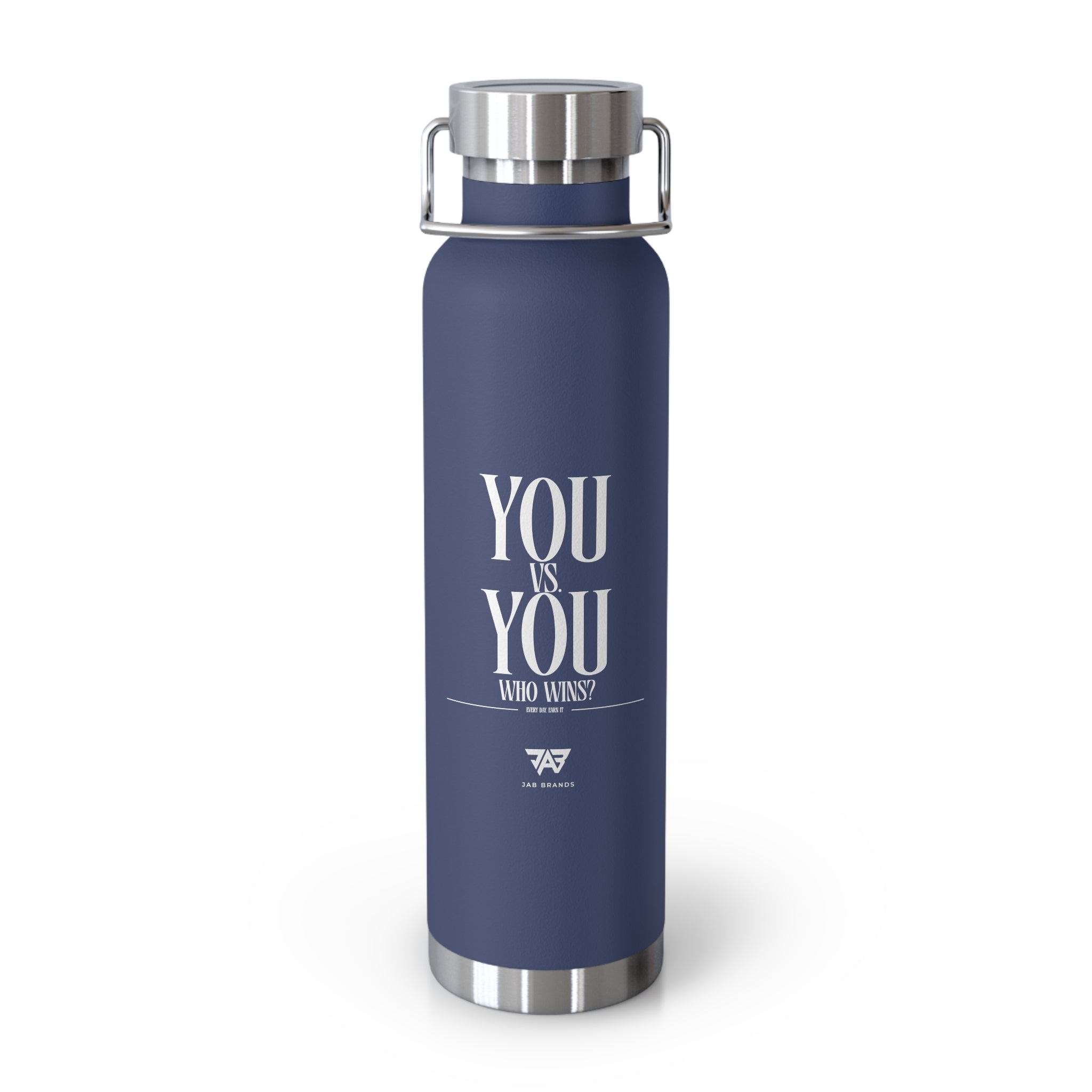 22oz Copper Vacuum Water Bottle — 'You vs You' Motivational Insulated Bottle