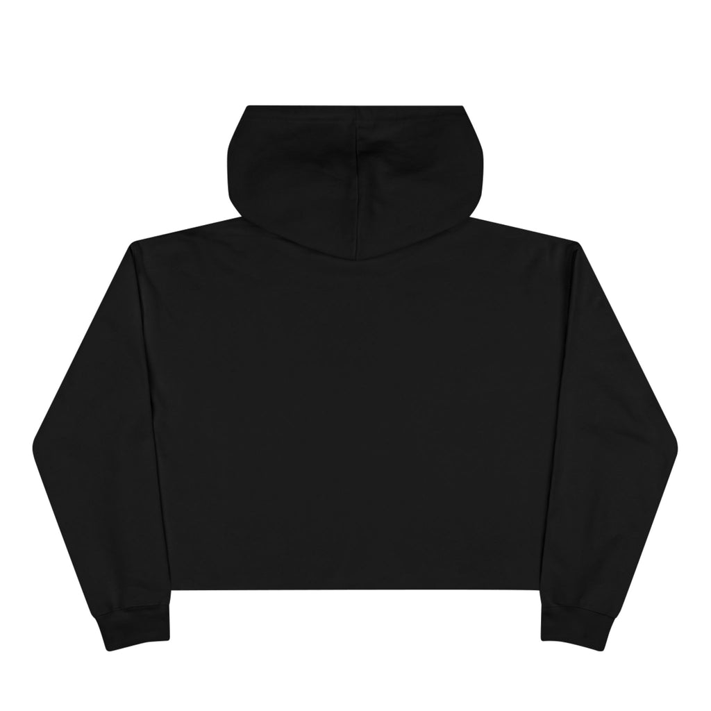 JAB Logo Crop Hoodie – Black Cropped Pullover with Small Chest Emblem