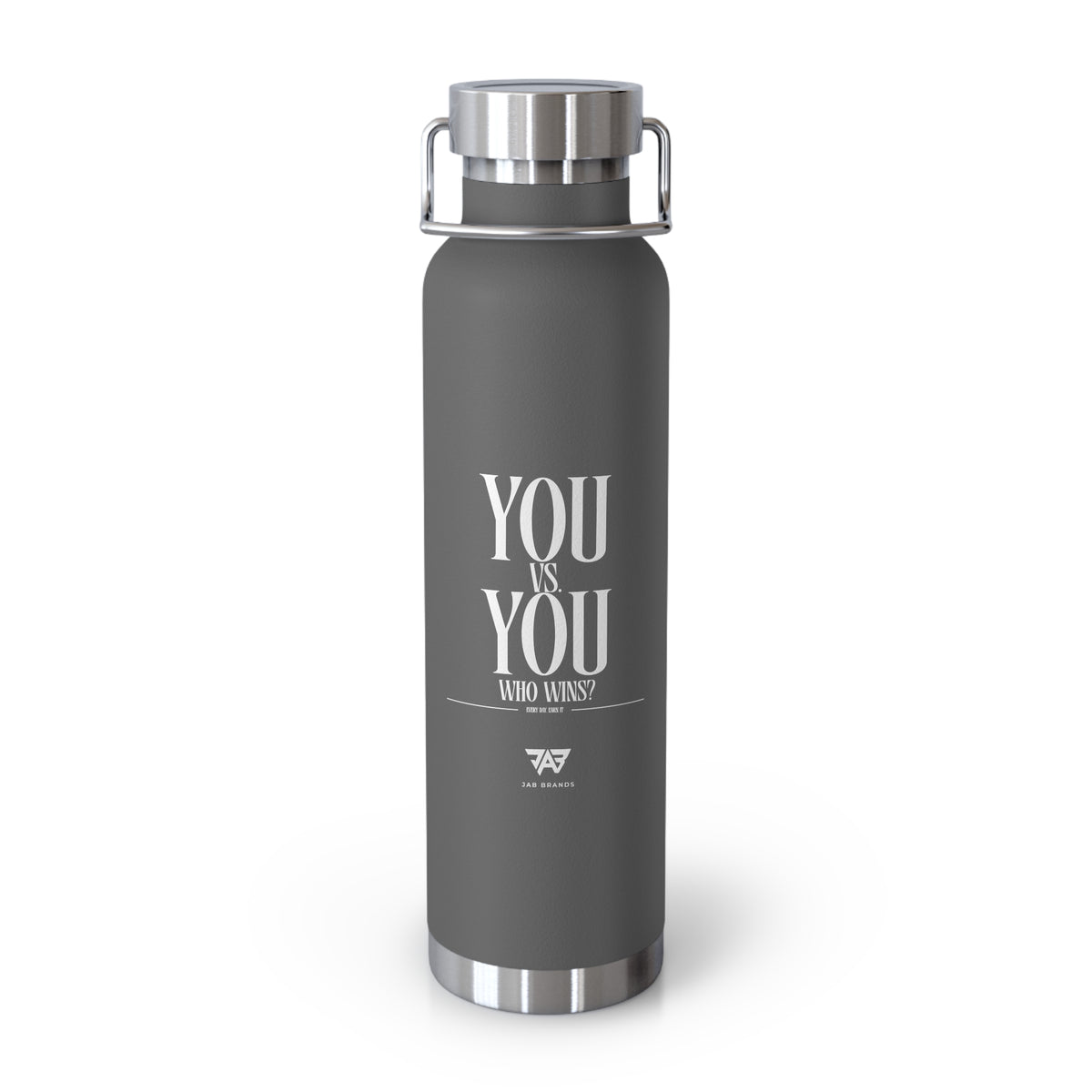 22oz Copper Vacuum Water Bottle — 'You vs You' Motivational Insulated Bottle