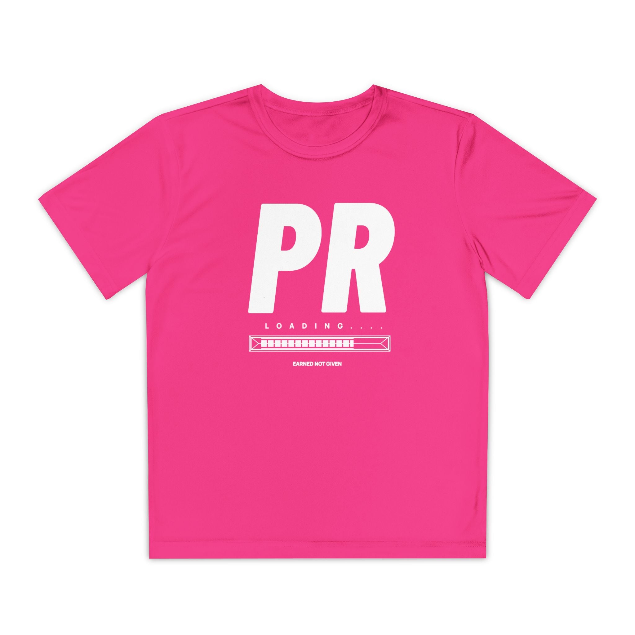 White PR Loading Youth Performance Shirt — Athletic Training Shirt (Youth)