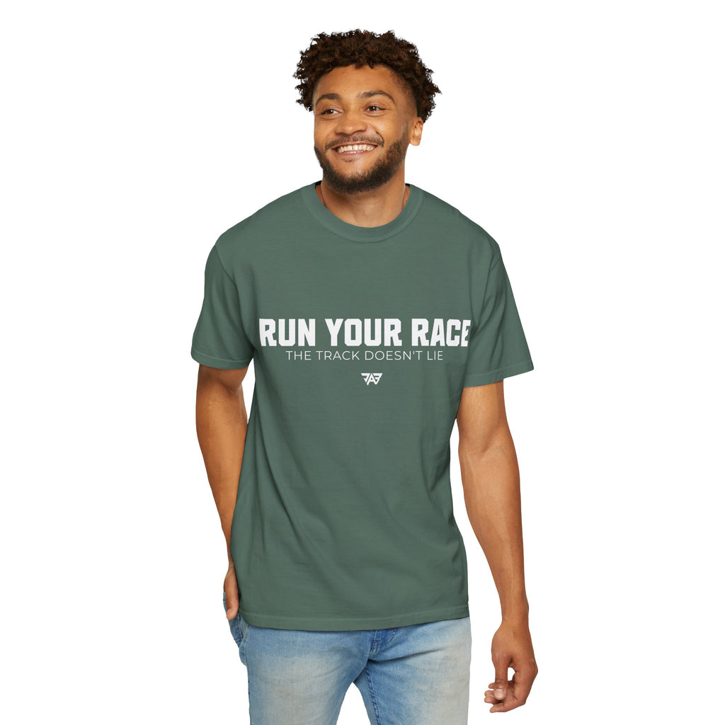 Run Your Race T-Shirt —  Track & Field Lifestyle Shirt (Adult)
