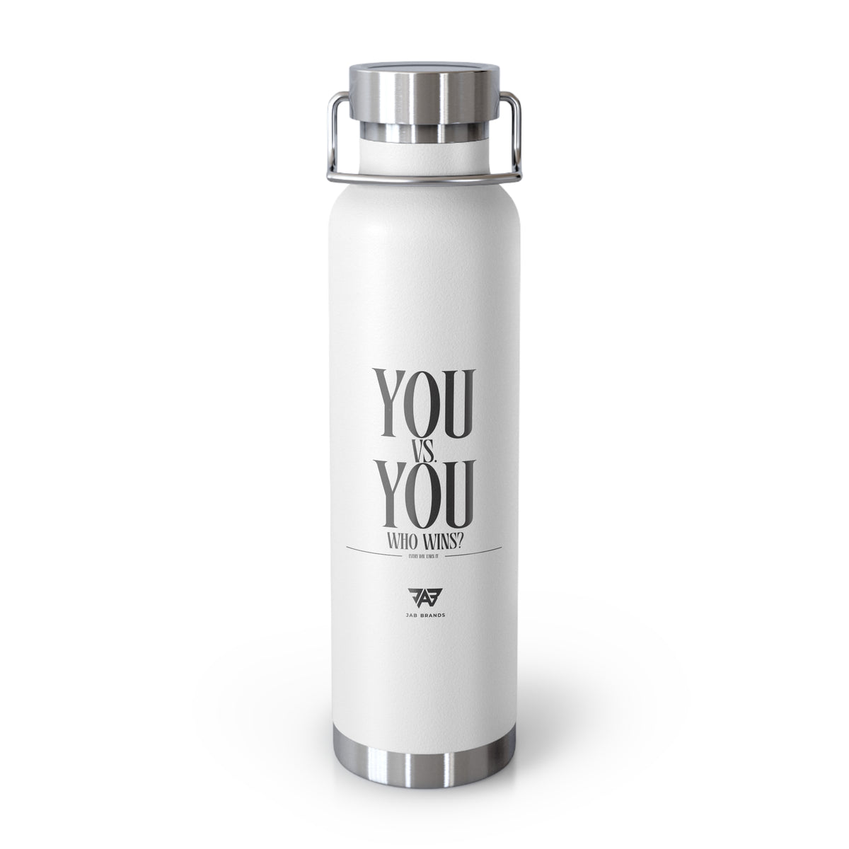 22oz Copper Vacuum Water Bottle — 'You vs You' Motivational Insulated Bottle