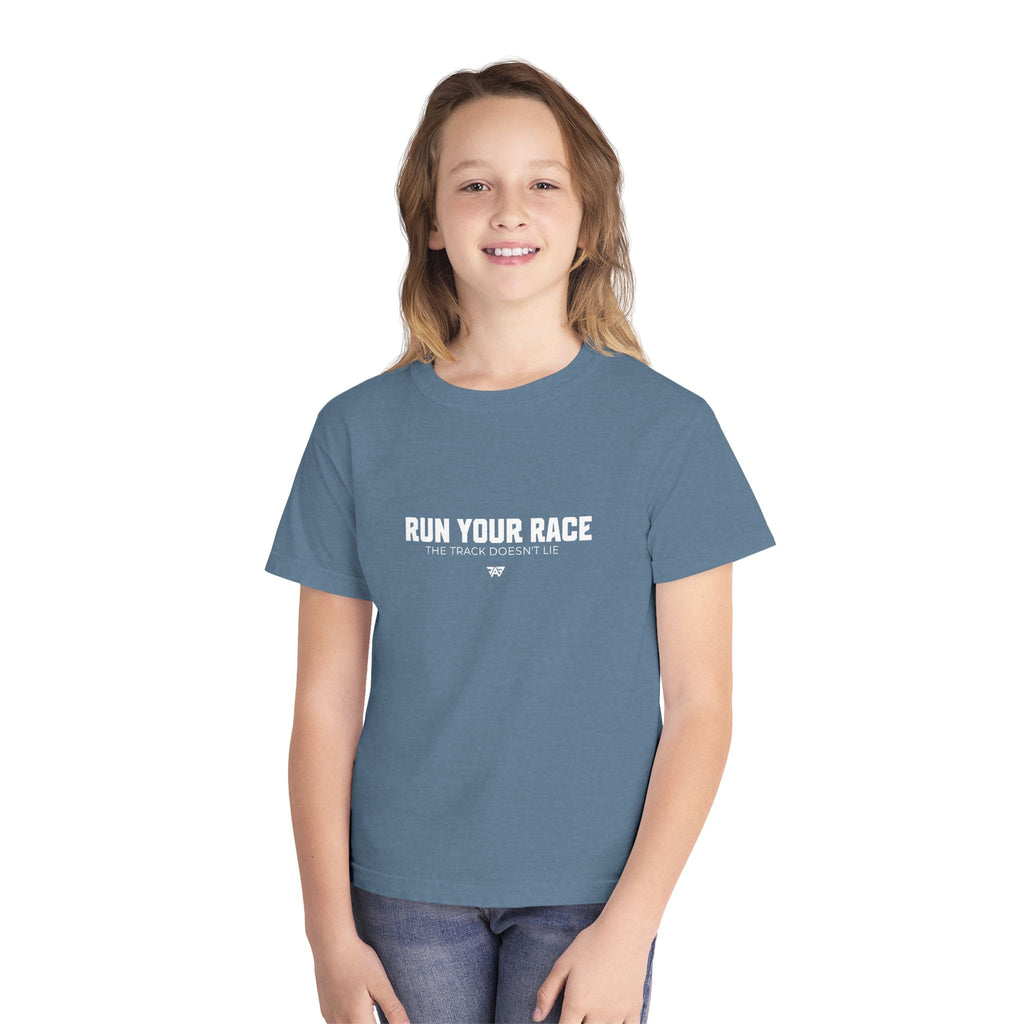 Run Your Race Youth T Shirt — Inspirational Kids Running Shirt (Youth)
