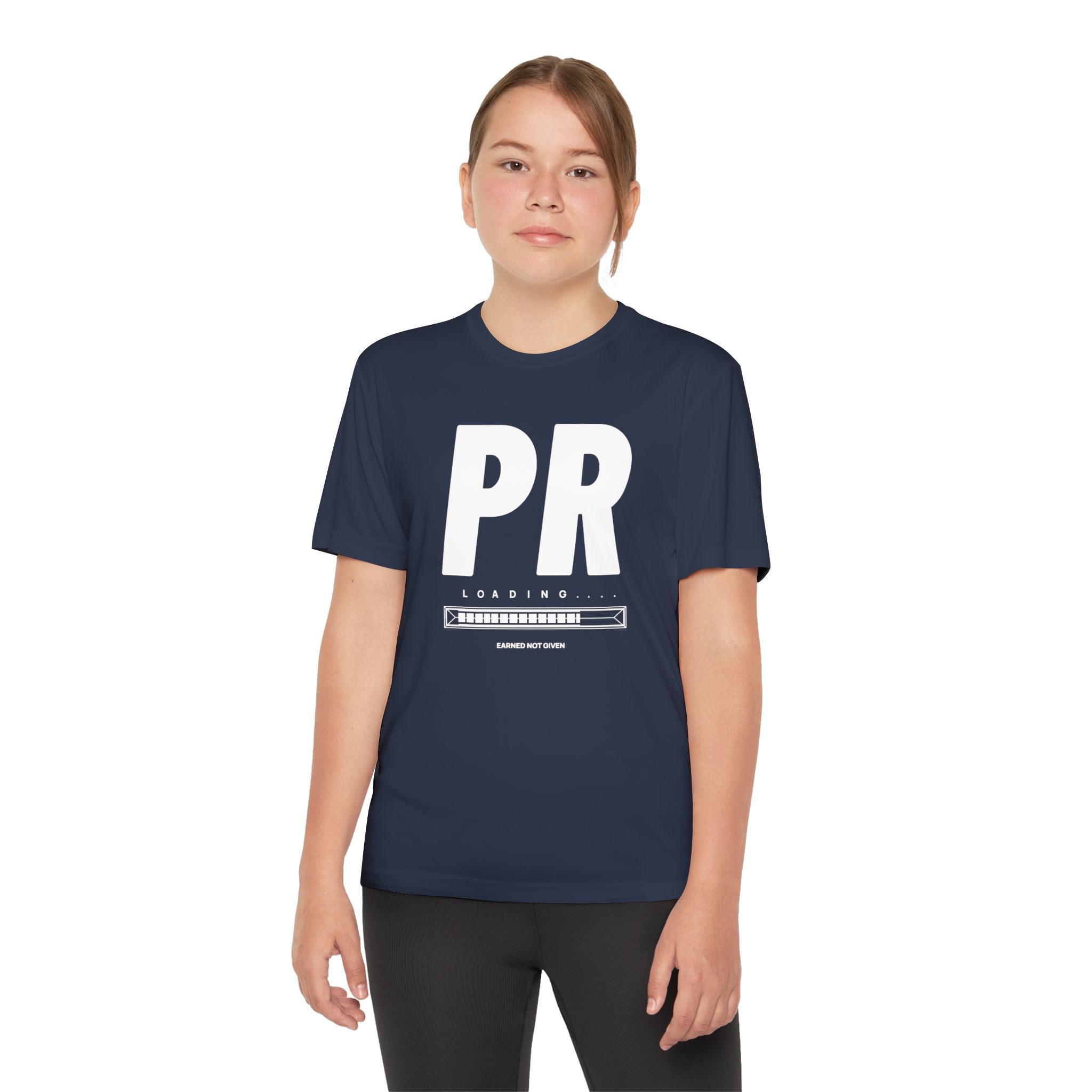 White PR Loading Youth Performance Shirt — Athletic Training Shirt (Youth)