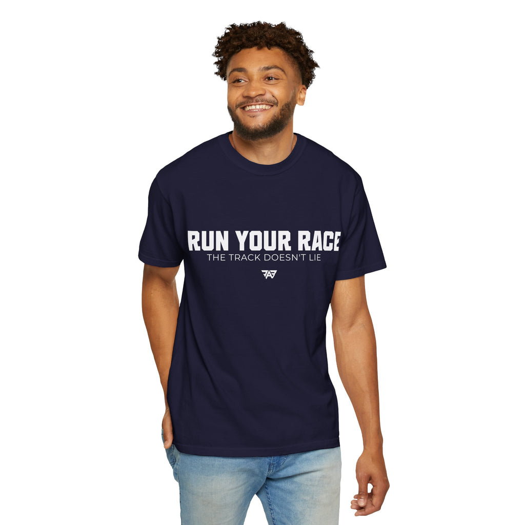 Run Your Race T-Shirt —  Track & Field Lifestyle Shirt (Adult)