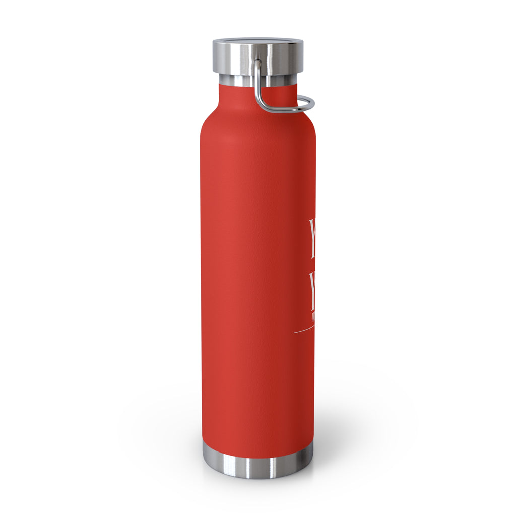 22oz Copper Vacuum Water Bottle — 'You vs You' Motivational Insulated Bottle