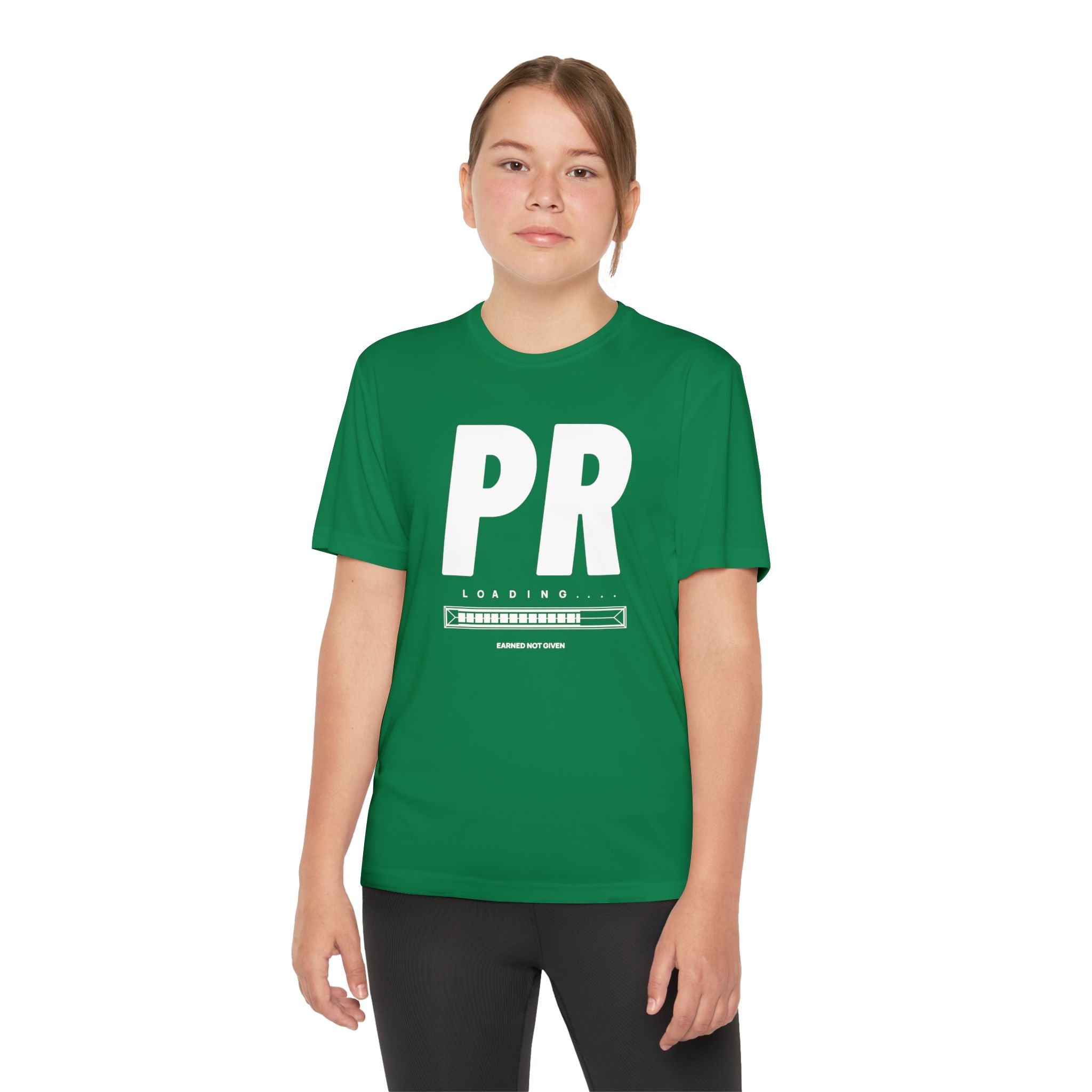 White PR Loading Youth Performance Shirt — Athletic Training Shirt (Youth)