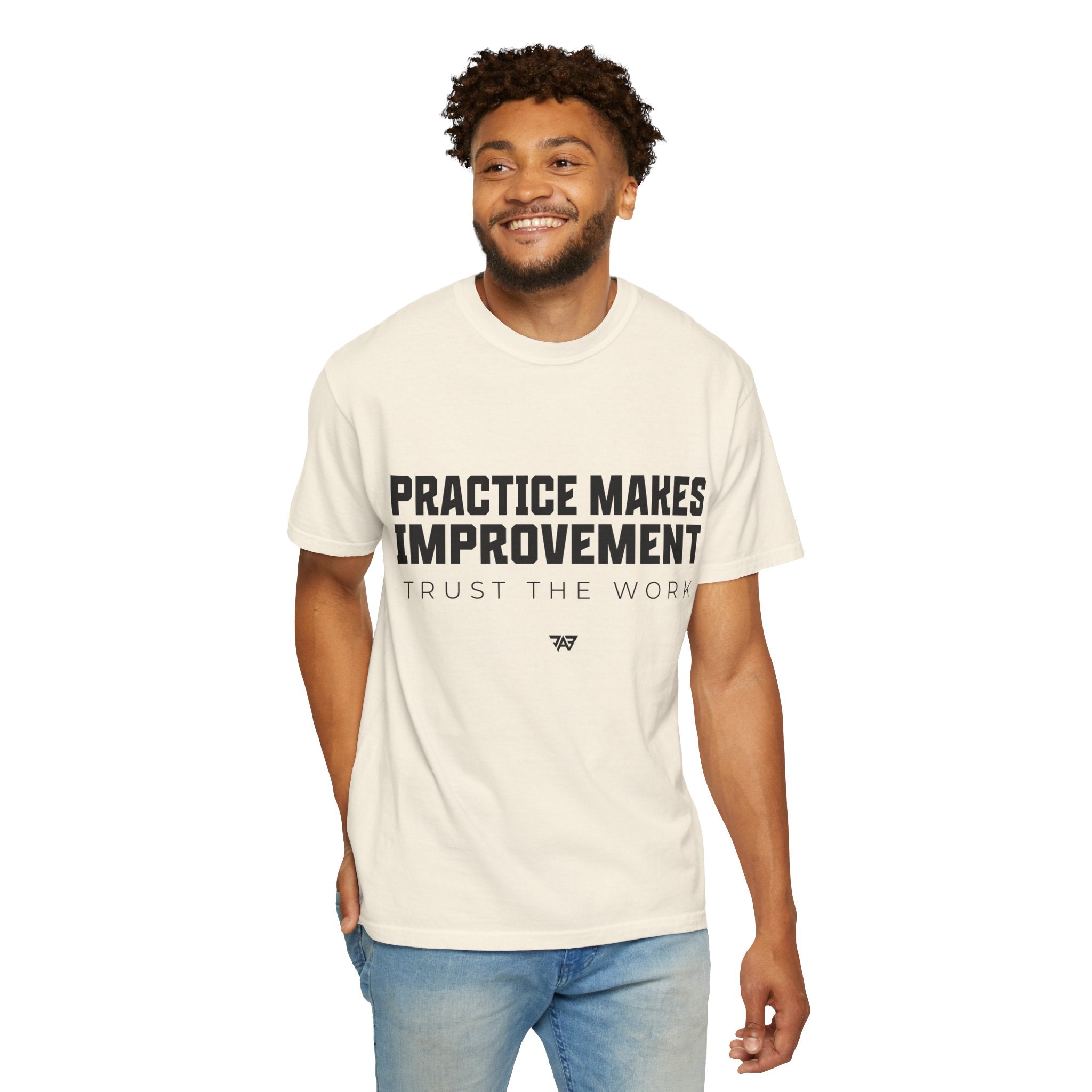 Adult Practice Makes Improvement T-Shirt – 'Trust the Work' (Adult)