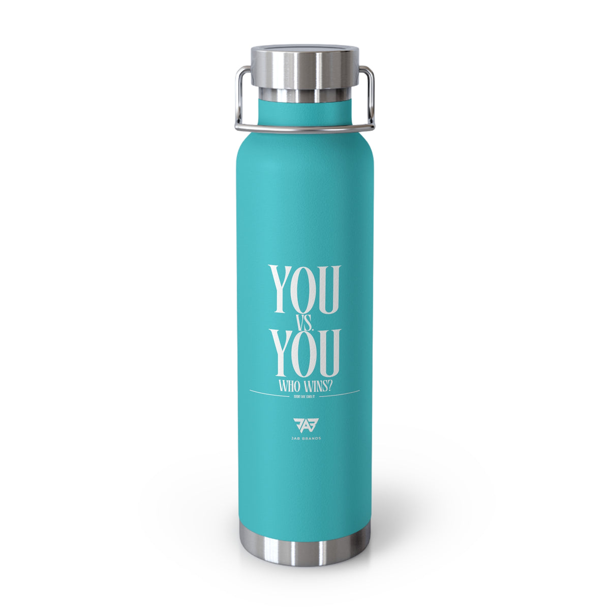 22oz Copper Vacuum Water Bottle — 'You vs You' Motivational Insulated Bottle