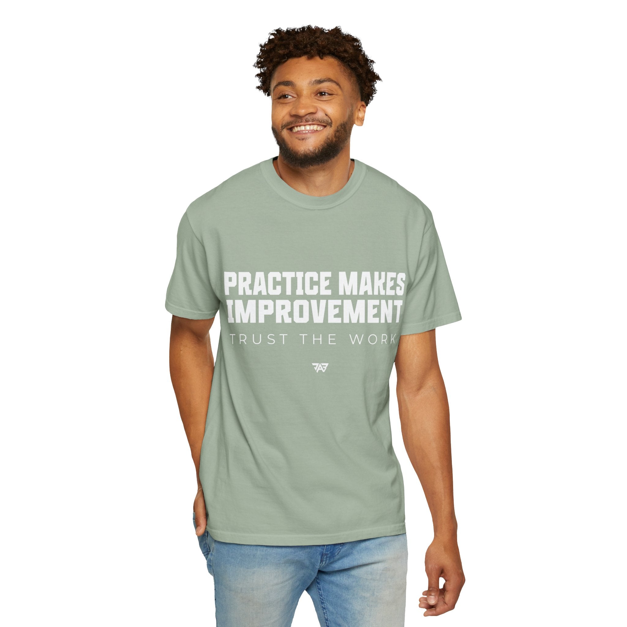 Adult Practice Makes Improvement T-Shirt – 'Trust the Work' (Adult)