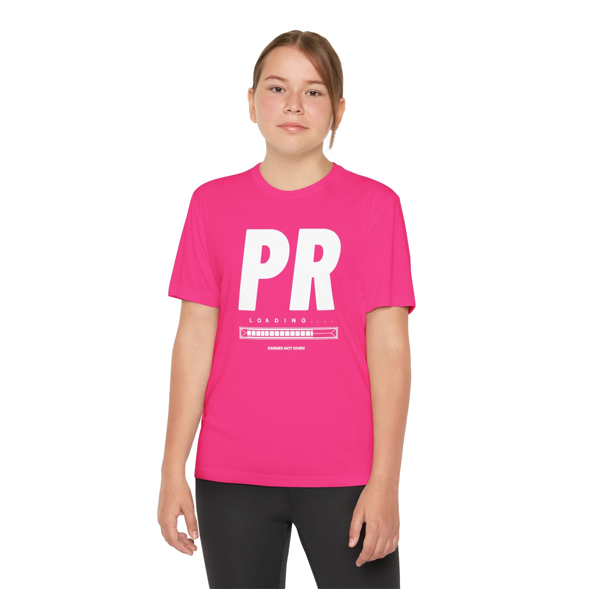 White PR Loading Youth Performance Shirt — Athletic Training Shirt (Youth)