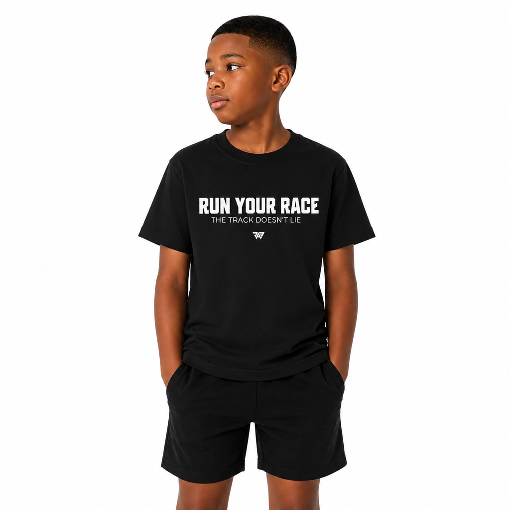 Run Your Race Youth T Shirt — Inspirational Kids Running Shirt (Youth)