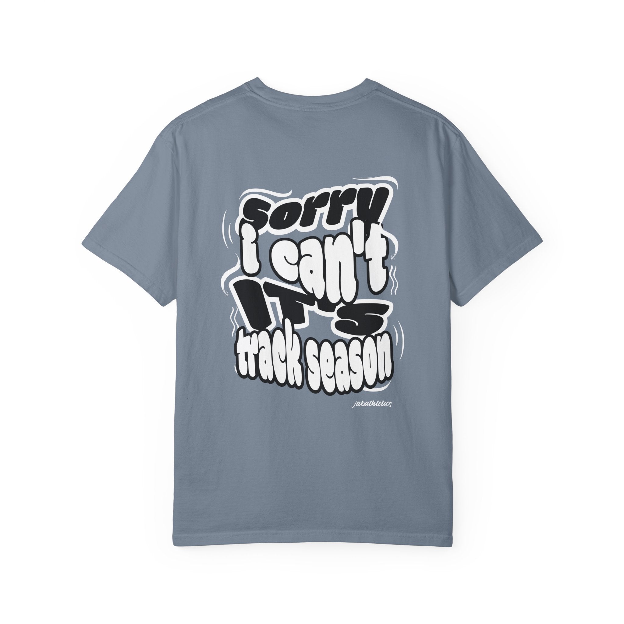 Adult “Sorry I Can’t, It’s Track Season” Retro Graphic Comfort T Shirt (Adult)