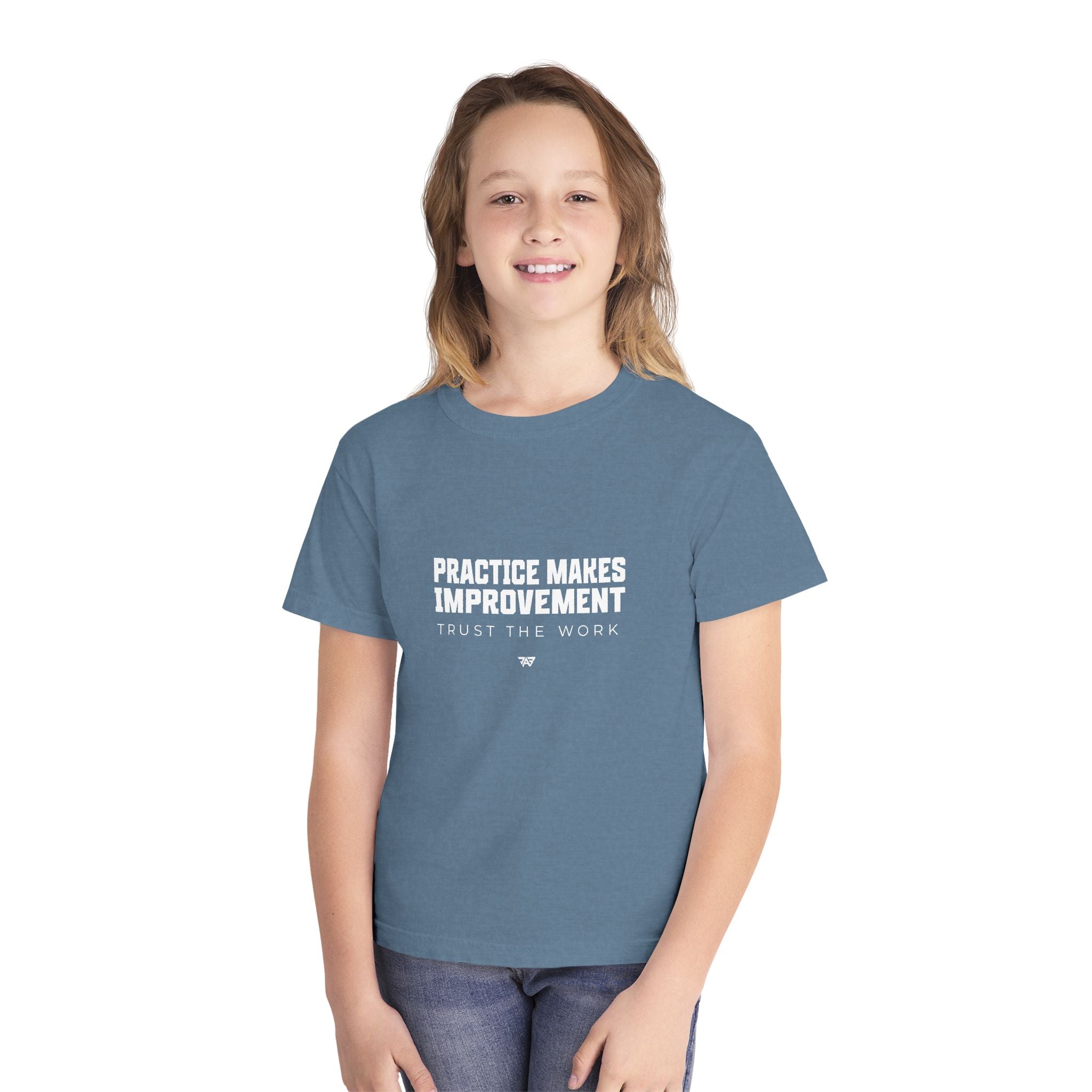 Practice Makes Improvement Youth T Shirt – "Trust the Work" (Youth)