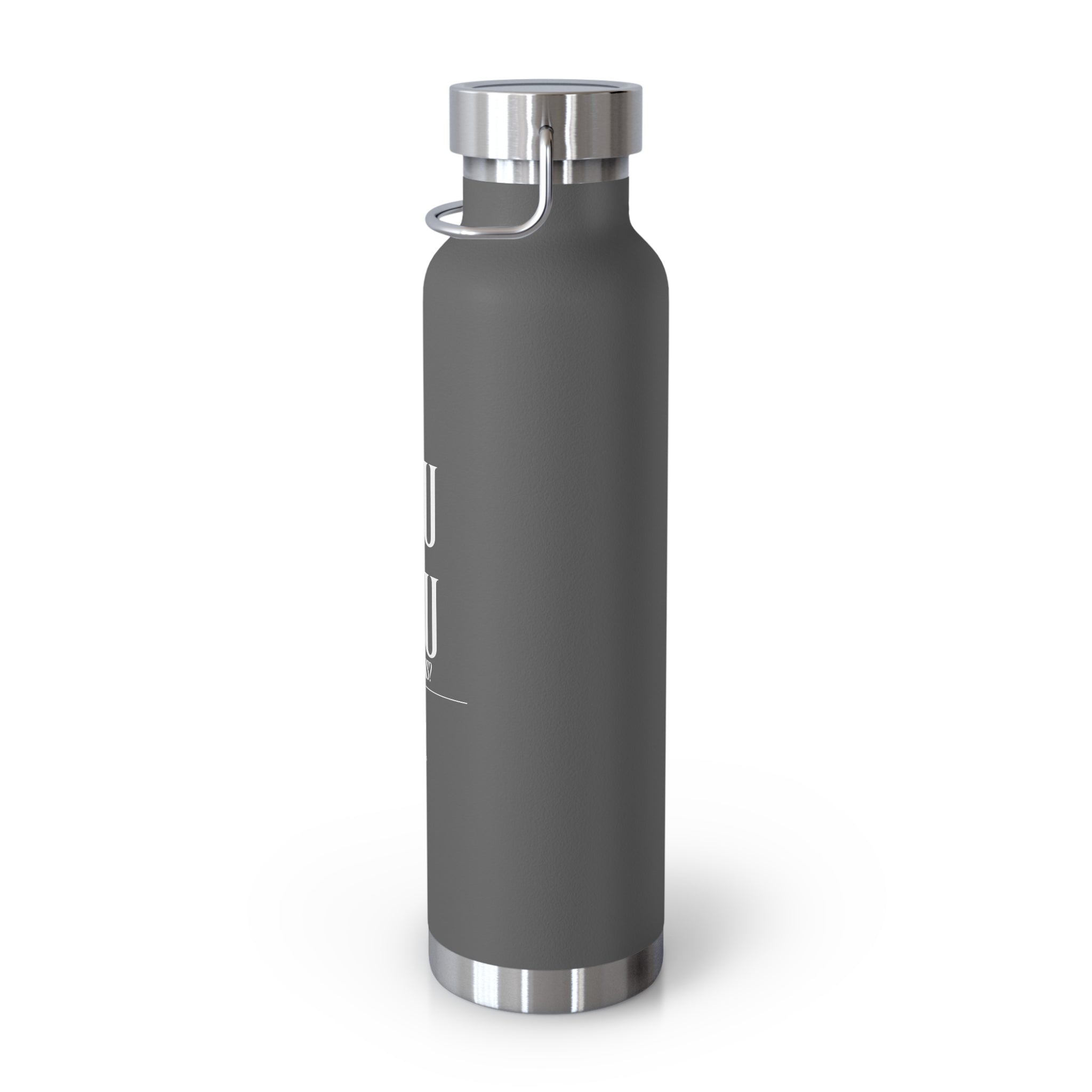 22oz Copper Vacuum Water Bottle — 'You vs You' Motivational Insulated Bottle