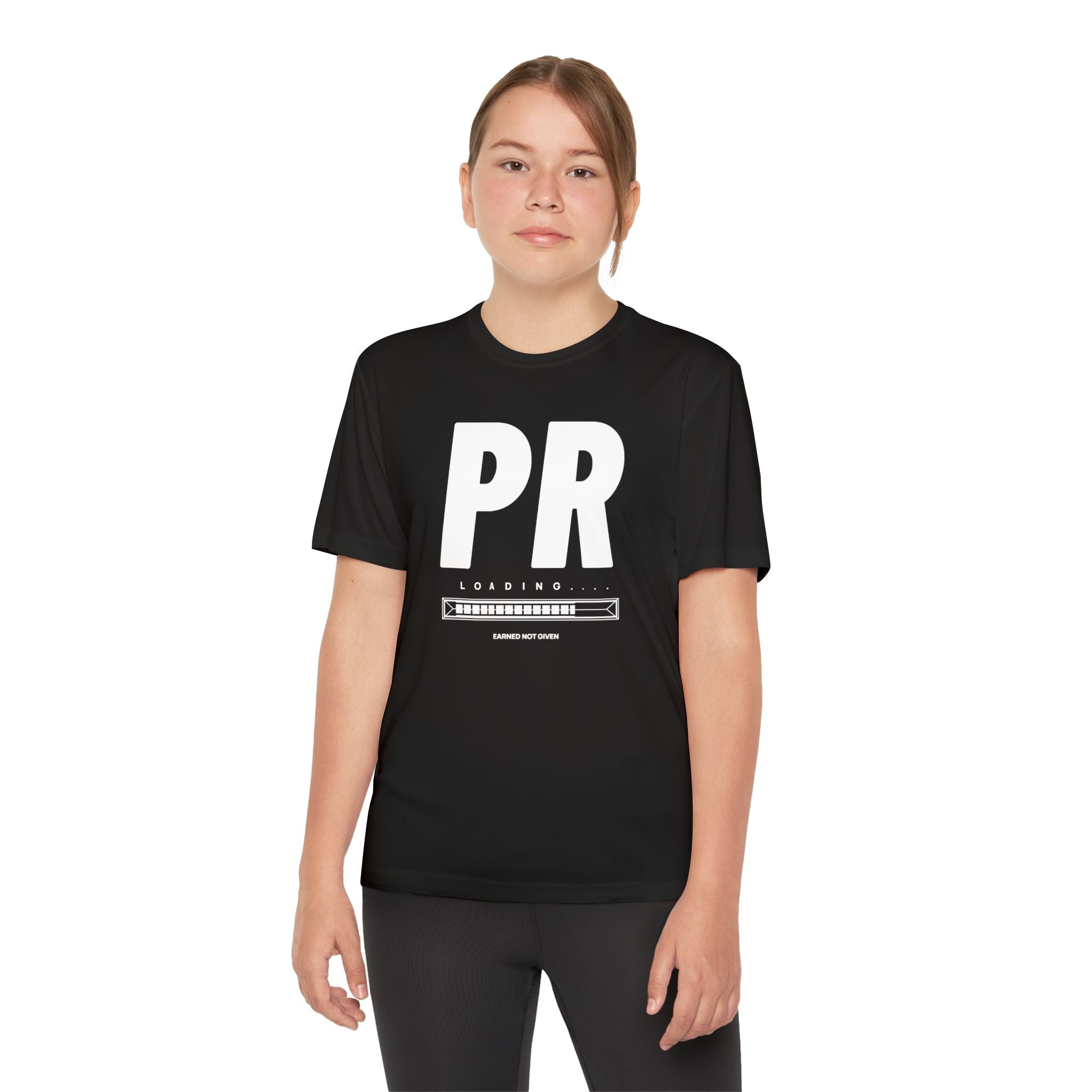 White PR Loading Youth Performance Shirt — Athletic Training Shirt (Youth)