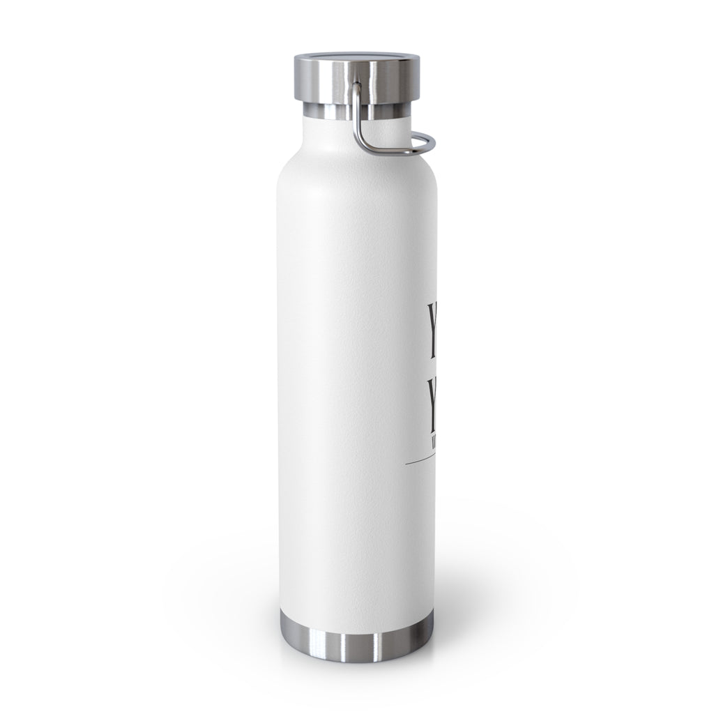 22oz Copper Vacuum Water Bottle — 'You vs You' Motivational Insulated Bottle