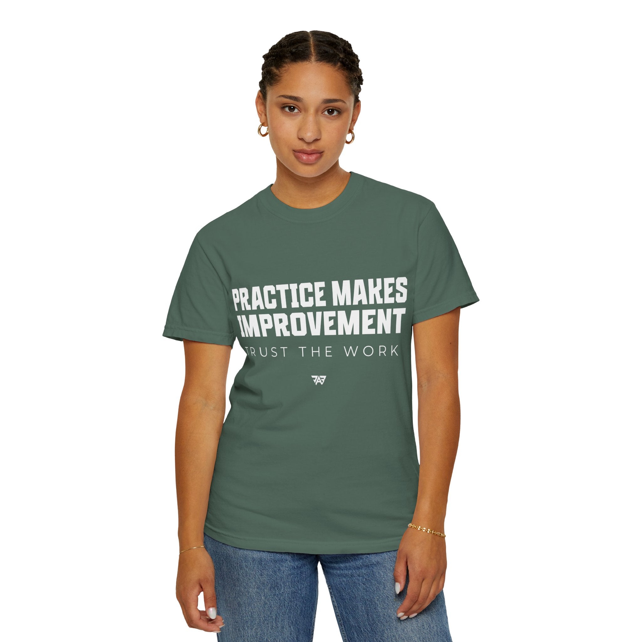 Adult Practice Makes Improvement T-Shirt – 'Trust the Work' (Adult)