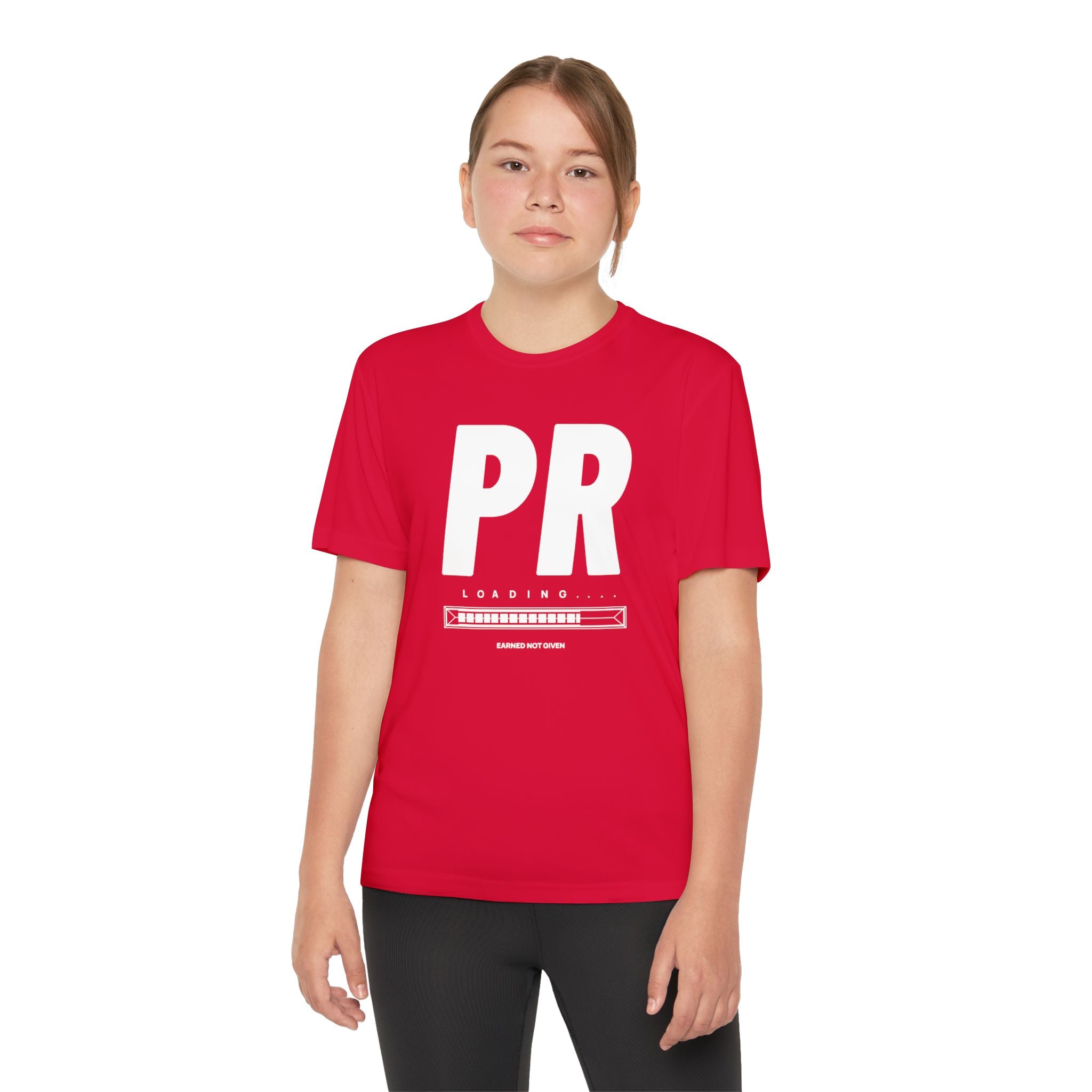 White PR Loading Youth Performance Shirt — Athletic Training Shirt (Youth)