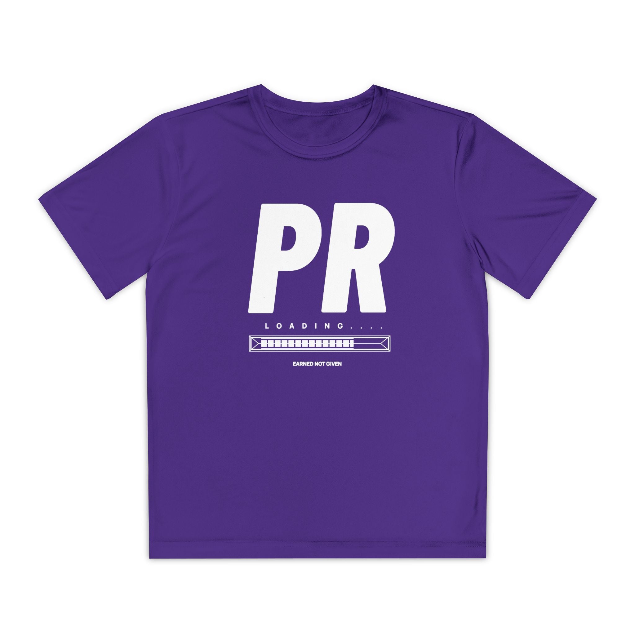 White PR Loading Youth Performance Shirt — Athletic Training Shirt (Youth)