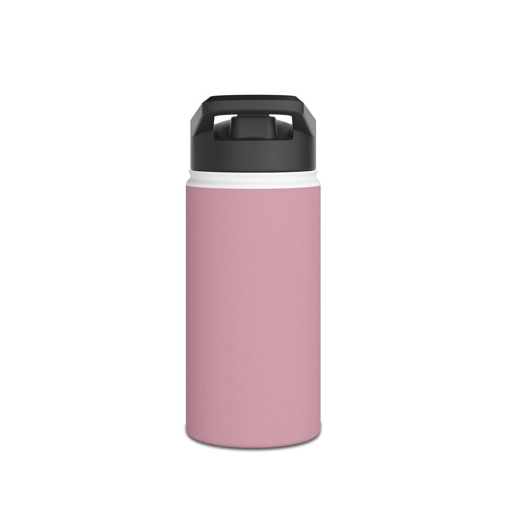 Pink Track Life Stainless Steel Water Bottle — "Work. Build. Repeat." Sports Bottle