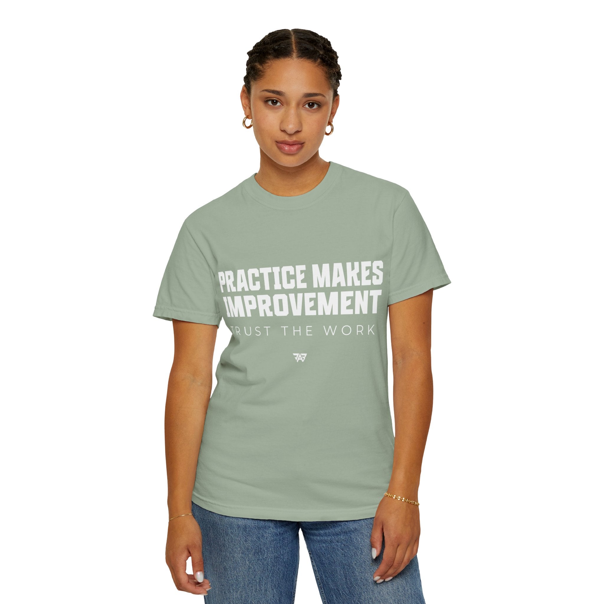 Adult Practice Makes Improvement T-Shirt – 'Trust the Work' (Adult)