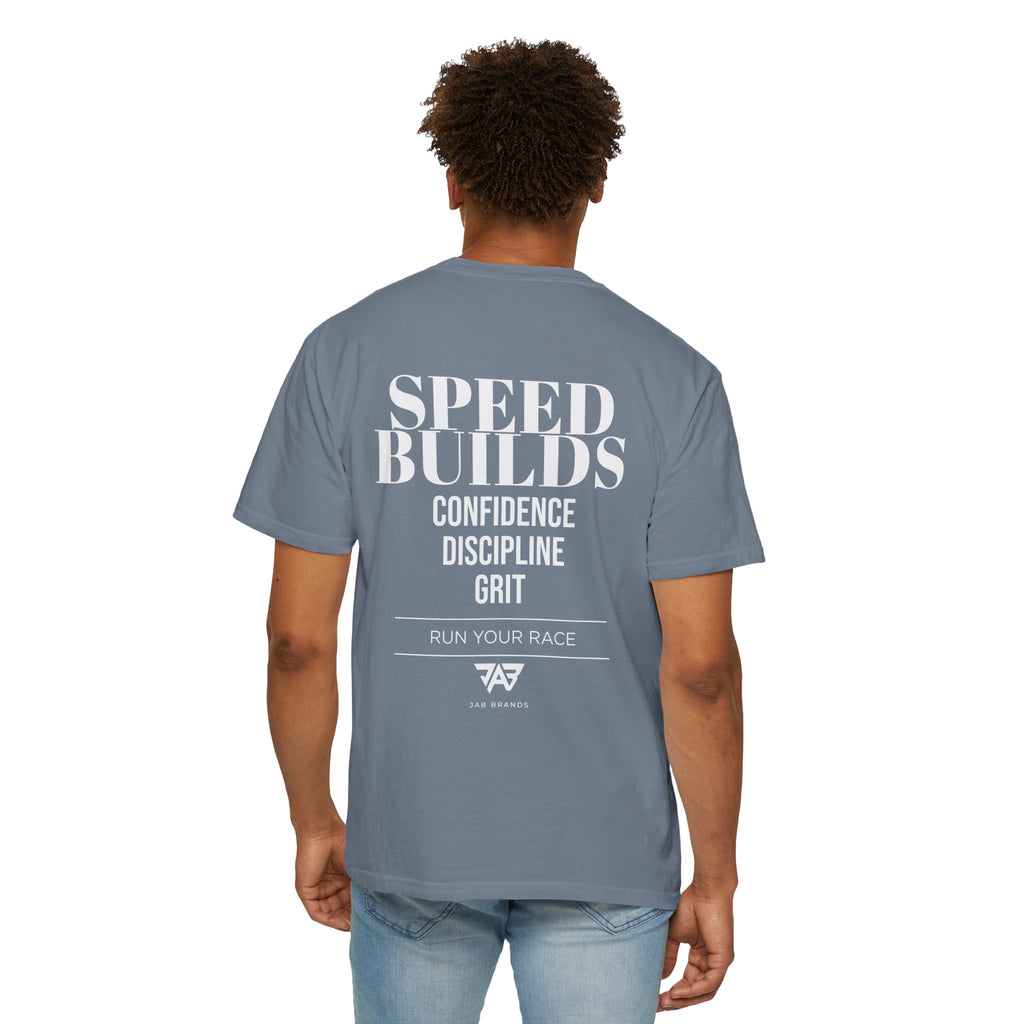 Speed Builds T-Shirt — Motivational 'Speed Builds' JAB Brands Graphic Tee