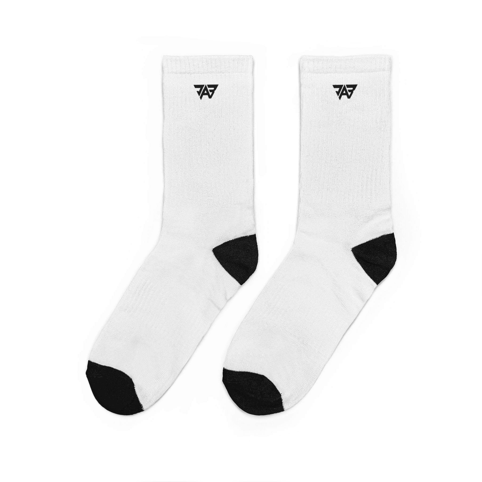 JAB Logo Embroidered Logo Crew Socks — Cushioned Athletic Comfort