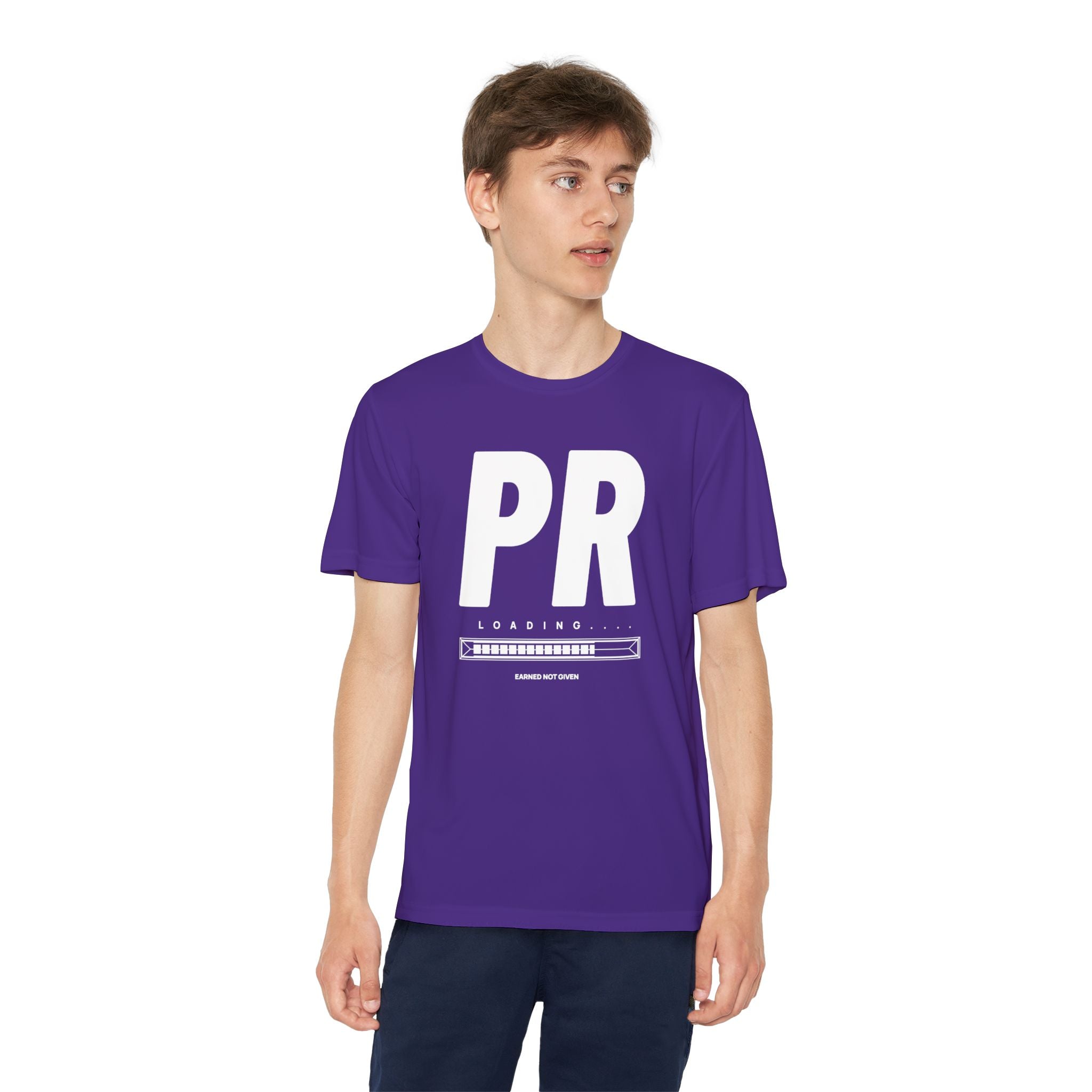 White PR Loading Youth Performance Shirt — Athletic Training Shirt (Youth)