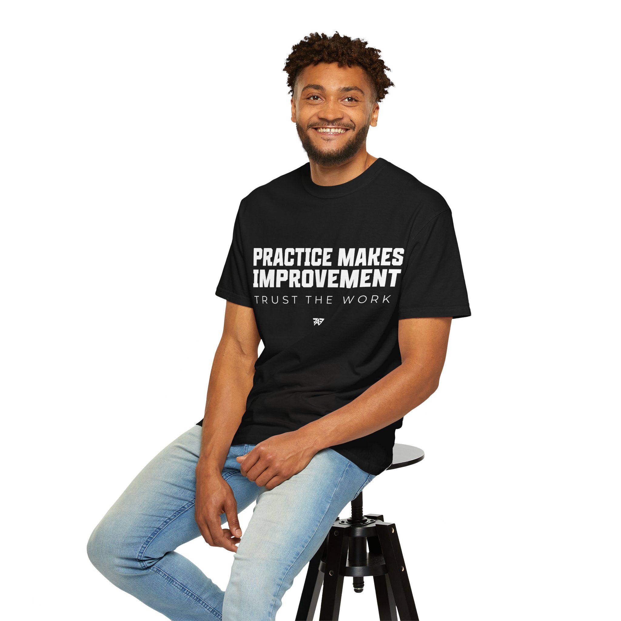 Adult Practice Makes Improvement T-Shirt – 'Trust the Work' (Adult)